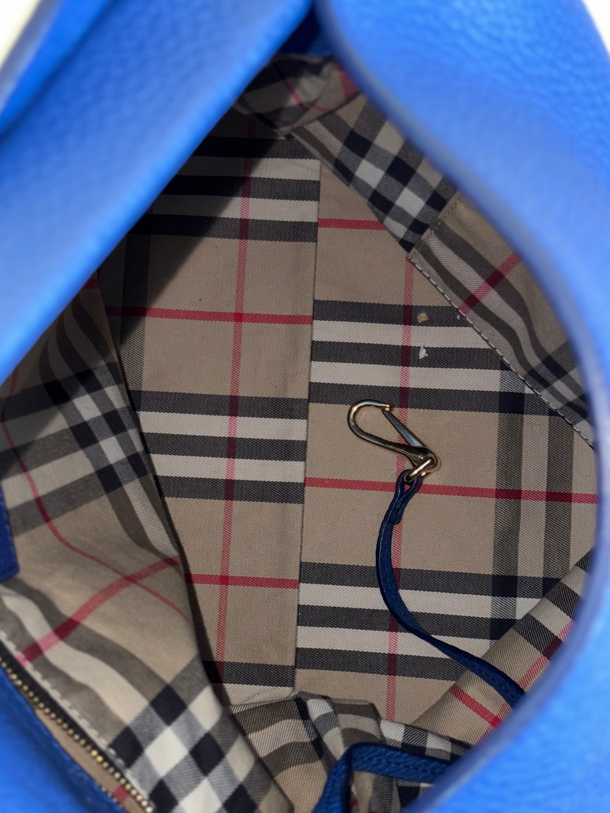 BURBERRY BLUE CALFSKIN medium cale hobo bag