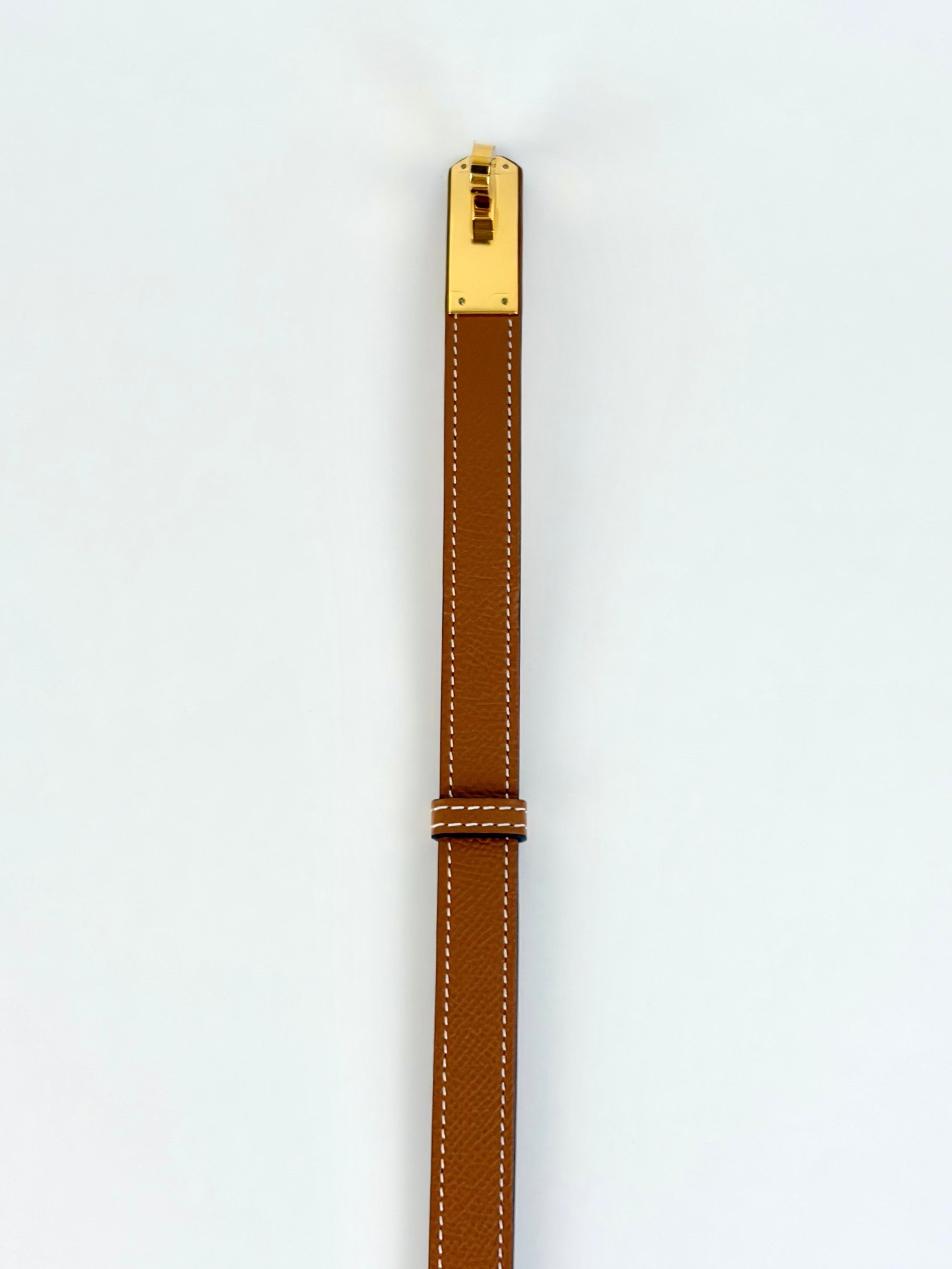 Hermes gold Epson calfskin kelly18 adjustable belt