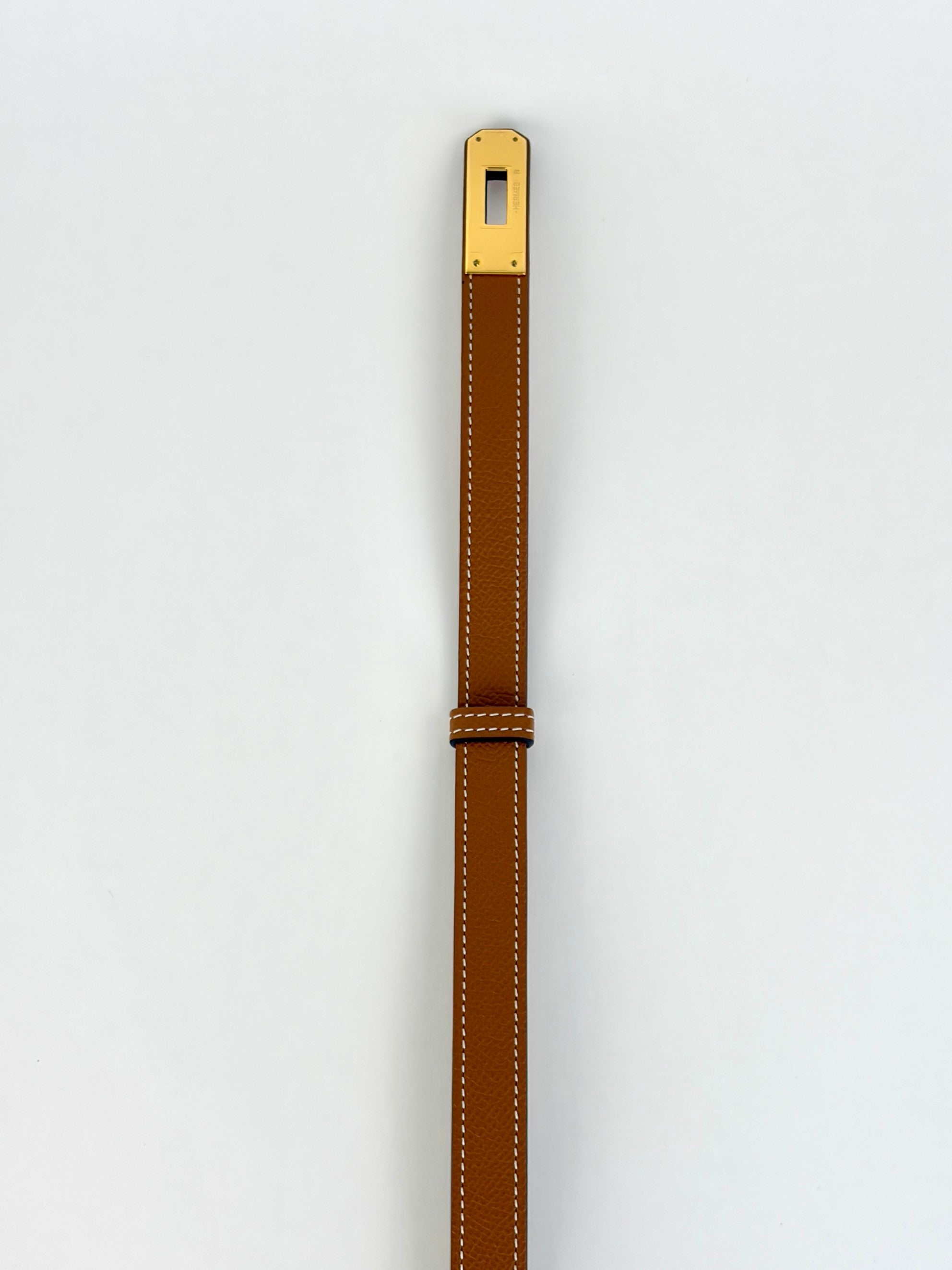 Hermes gold Epson calfskin kelly18 adjustable belt