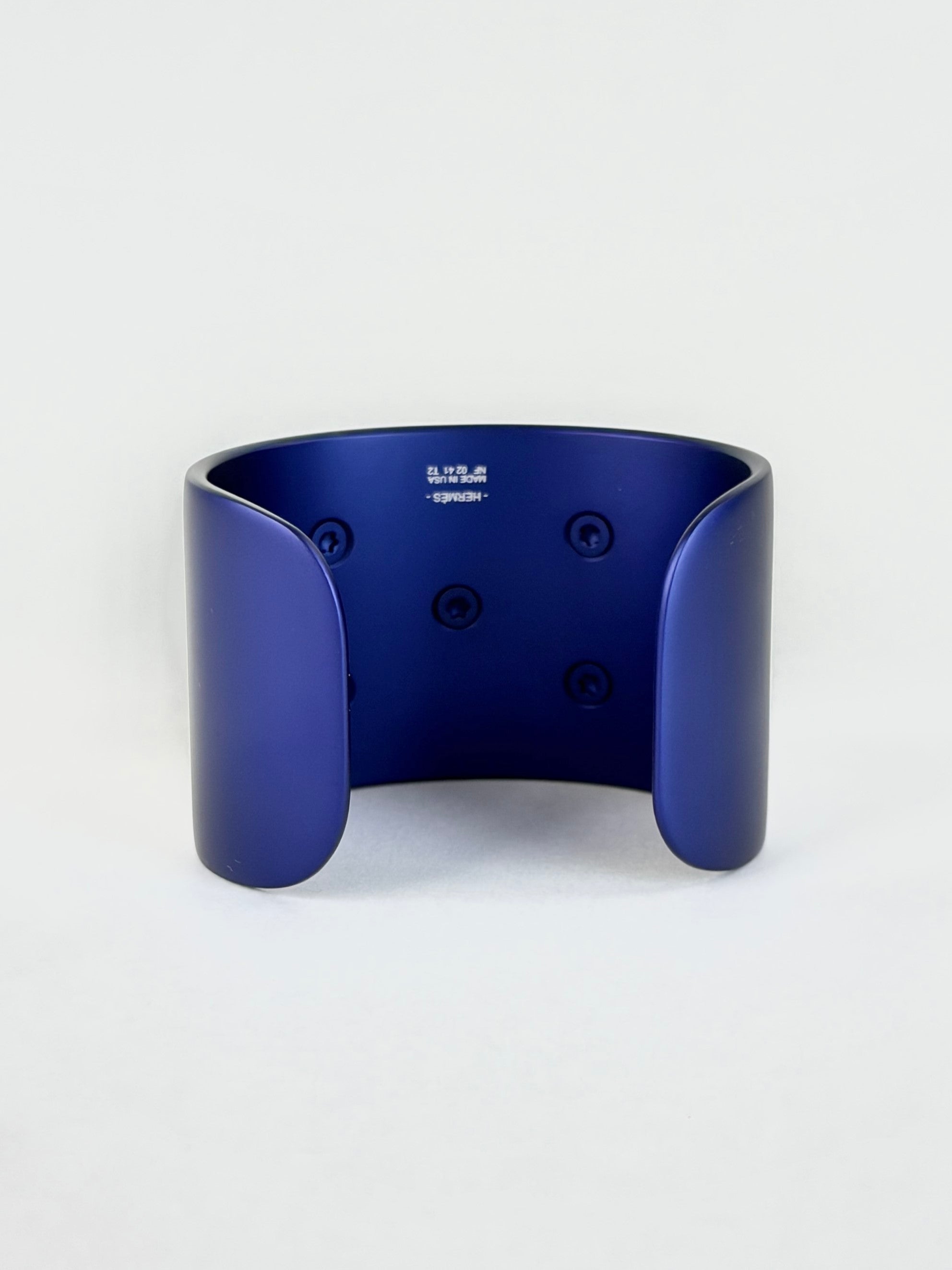 Hermes blue anodized aluminum collier de chine sunset cuff bracelet