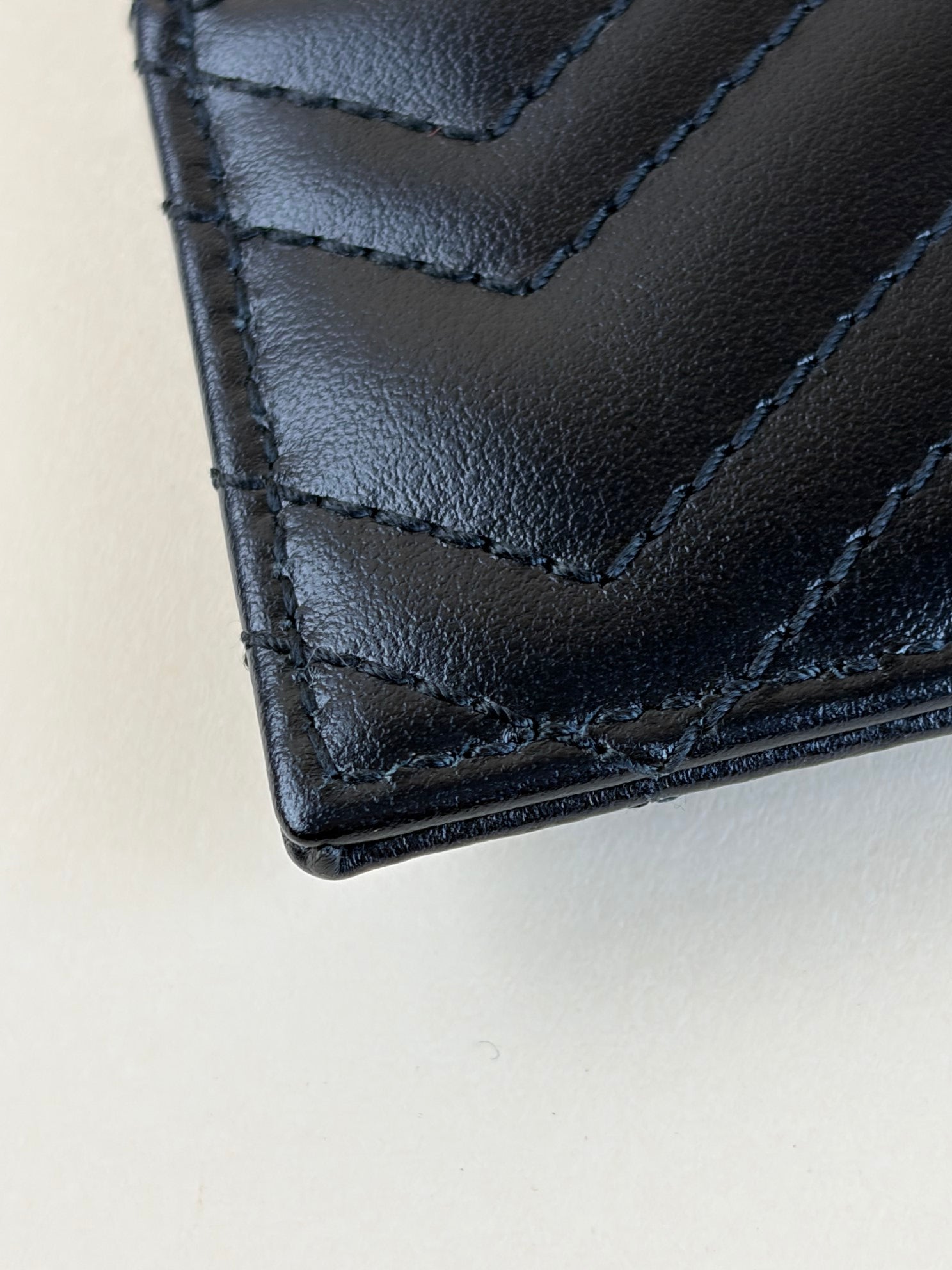 Gucci Black GG Marmont Card Holder with Key Chain