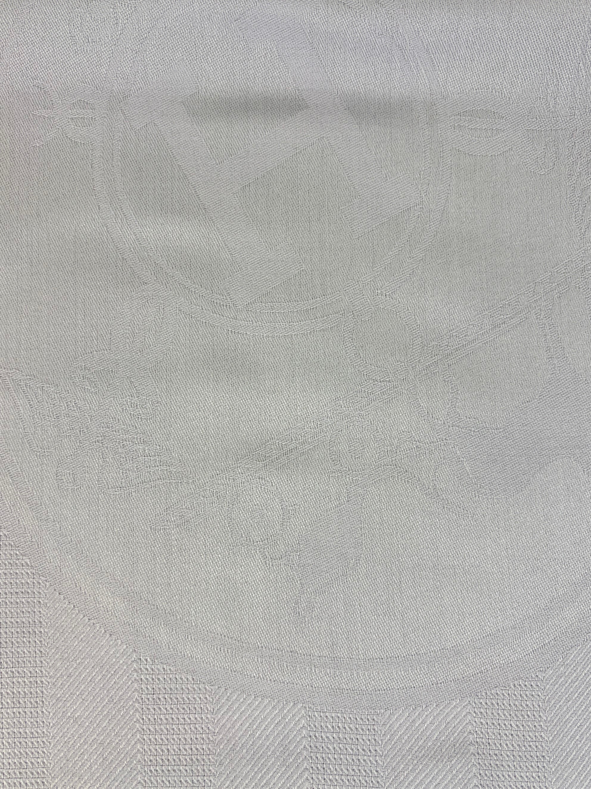 HERMES gris nauge new libris stole silk cashmere shawl