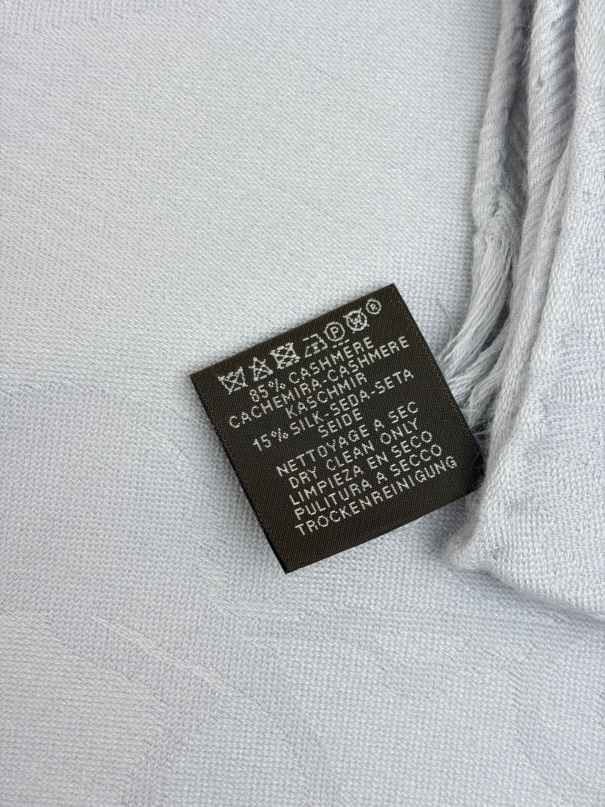 HERMES gris nauge new libris stole silk cashmere shawl