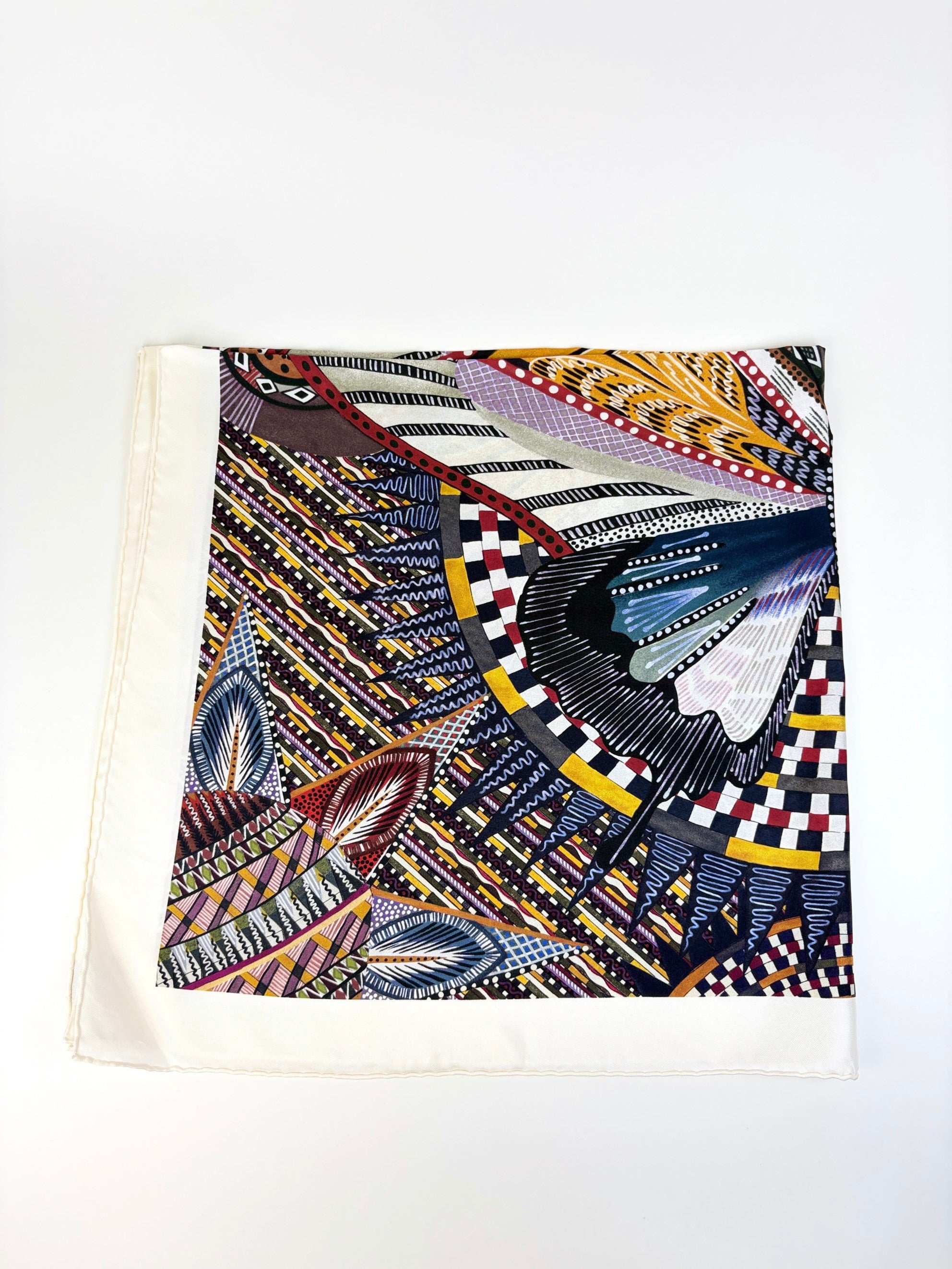 Christian Dior Multicolor butterfly geometric patten silk
