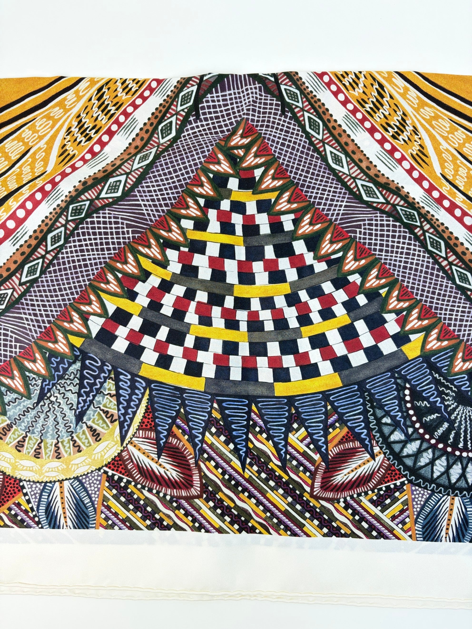Christian Dior Multicolor butterfly geometric patten silk