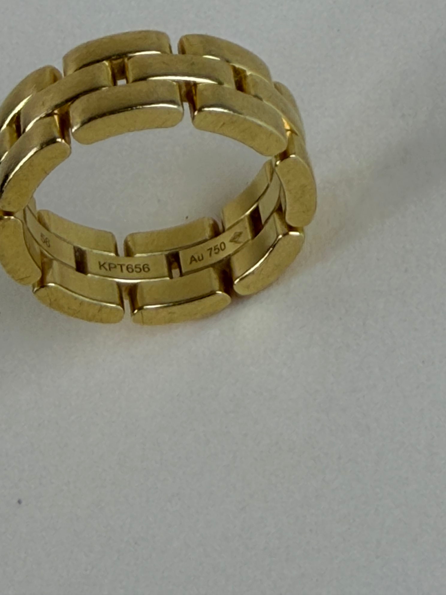 Cartier 18K Yellow Gold Maillon Panthere Triple Row Ring 56