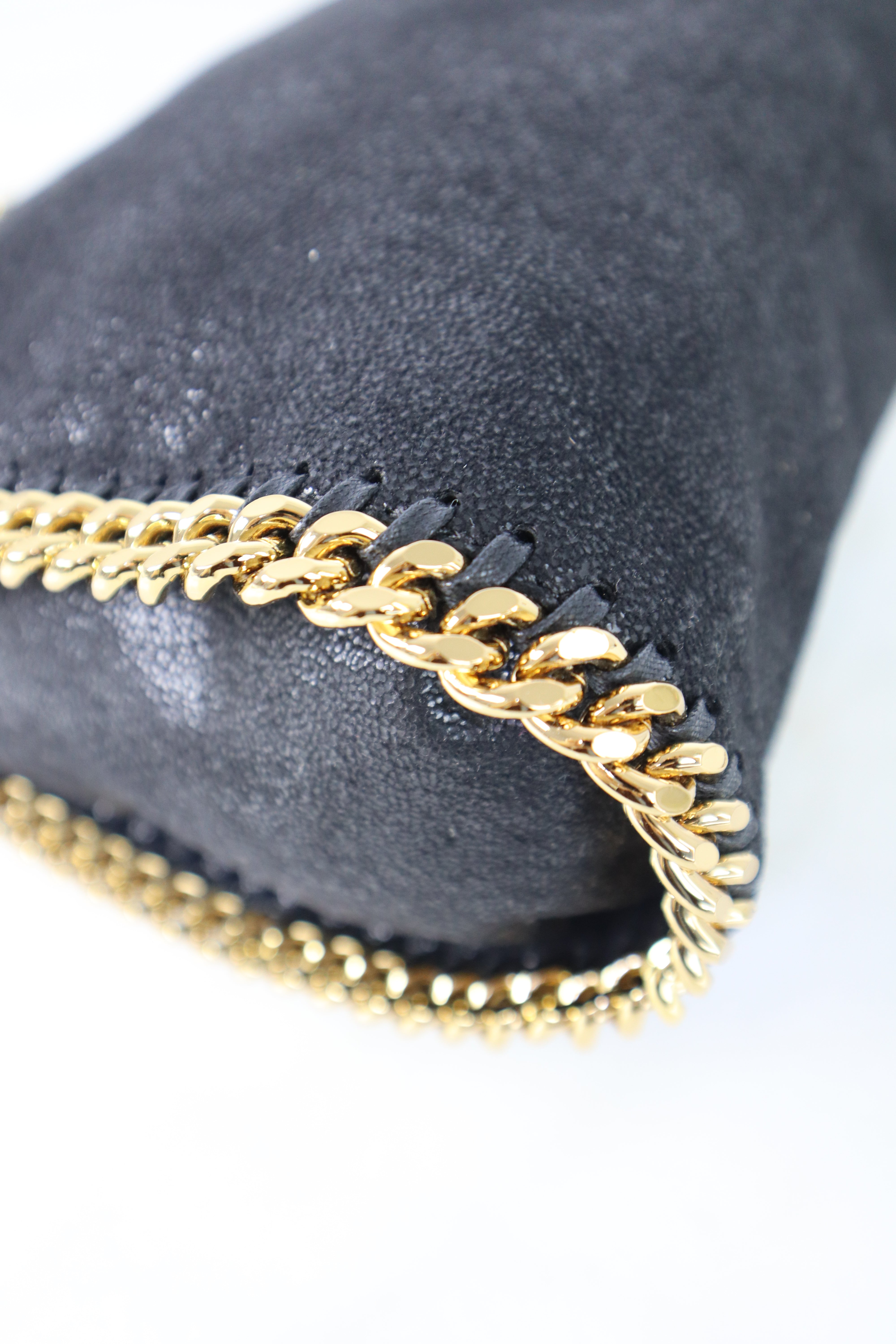 Stella Mccartney Black Falabella Mini Tote Bag with Chains