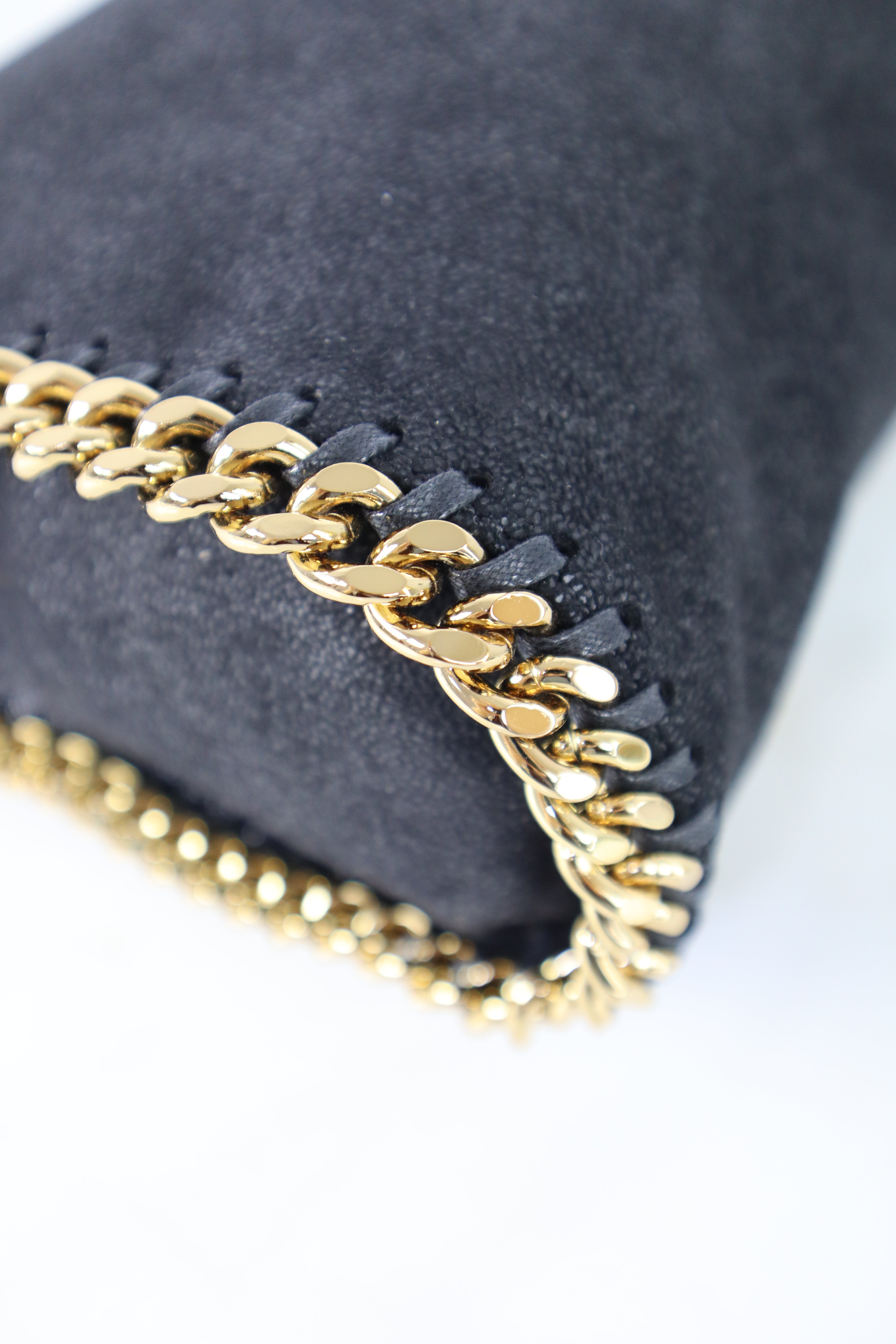 Stella Mccartney Black Falabella Mini Tote Bag with Chains
