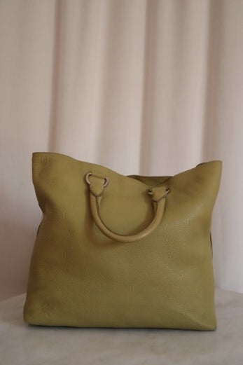 Prada Green Vitello Daino Tote Bag