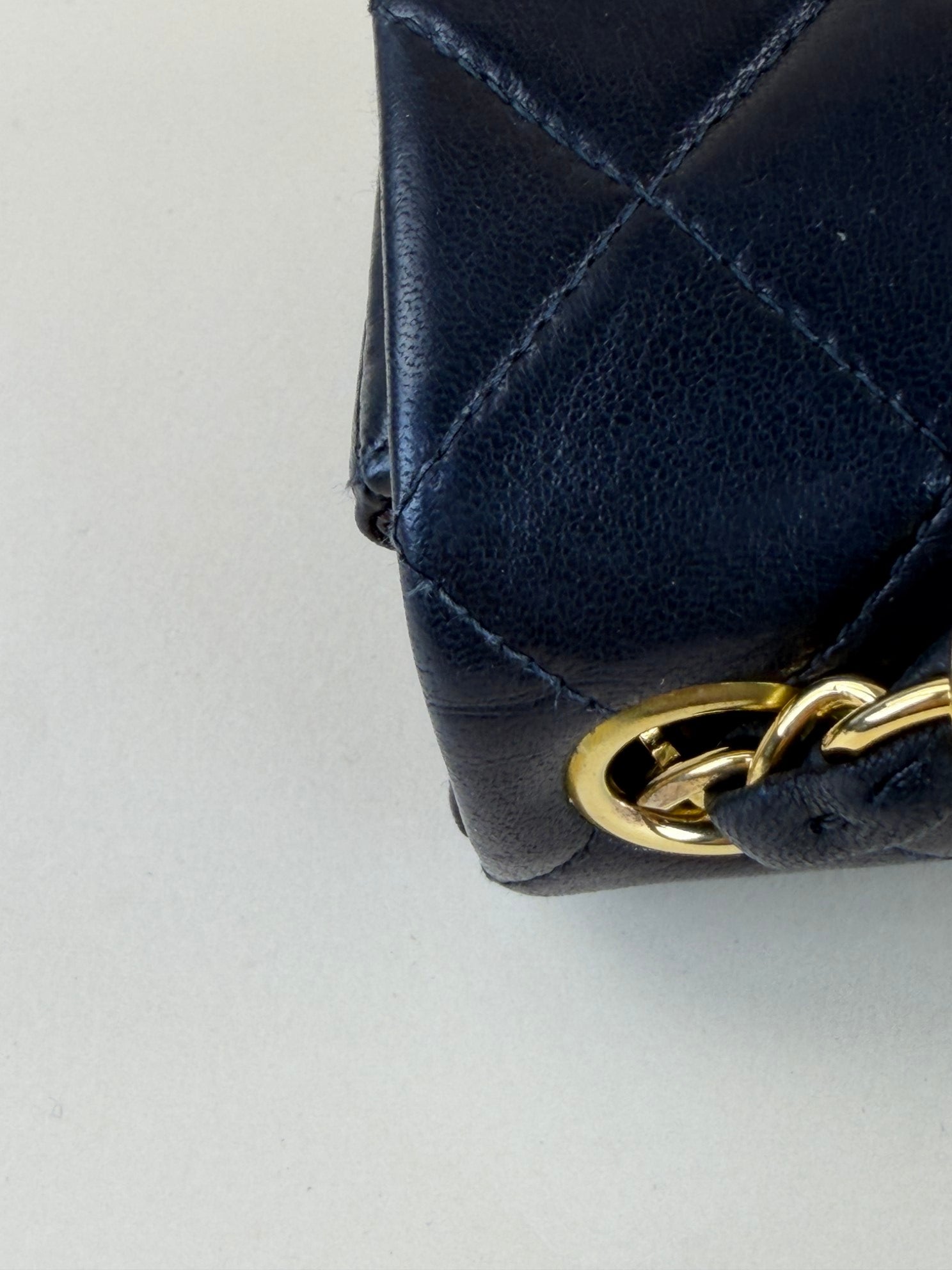 Chanel Black mini square flap with 24k classic flap lambskin