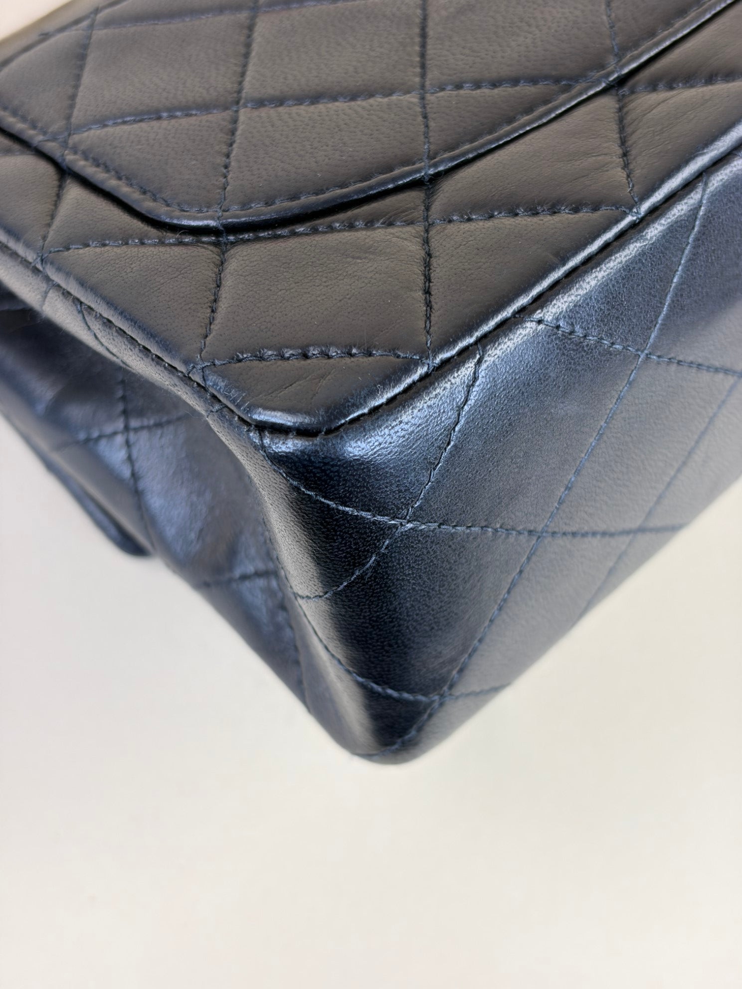 Chanel Black mini square flap with 24k classic flap lambskin