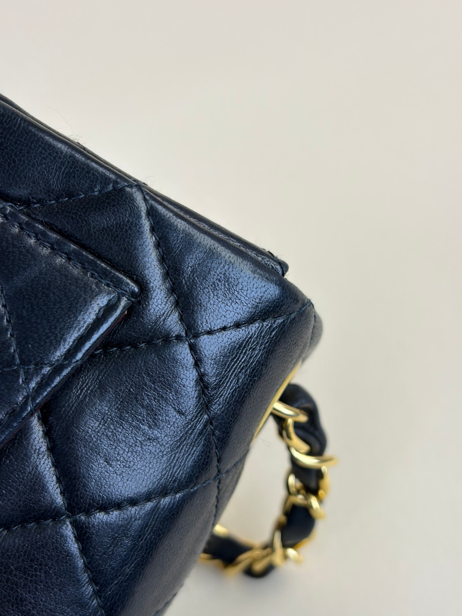 Chanel Black mini square flap with 24k classic flap lambskin