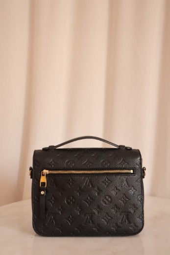 Louis Vuitton Black Monogram Empreinte Metis Top Handle Bag