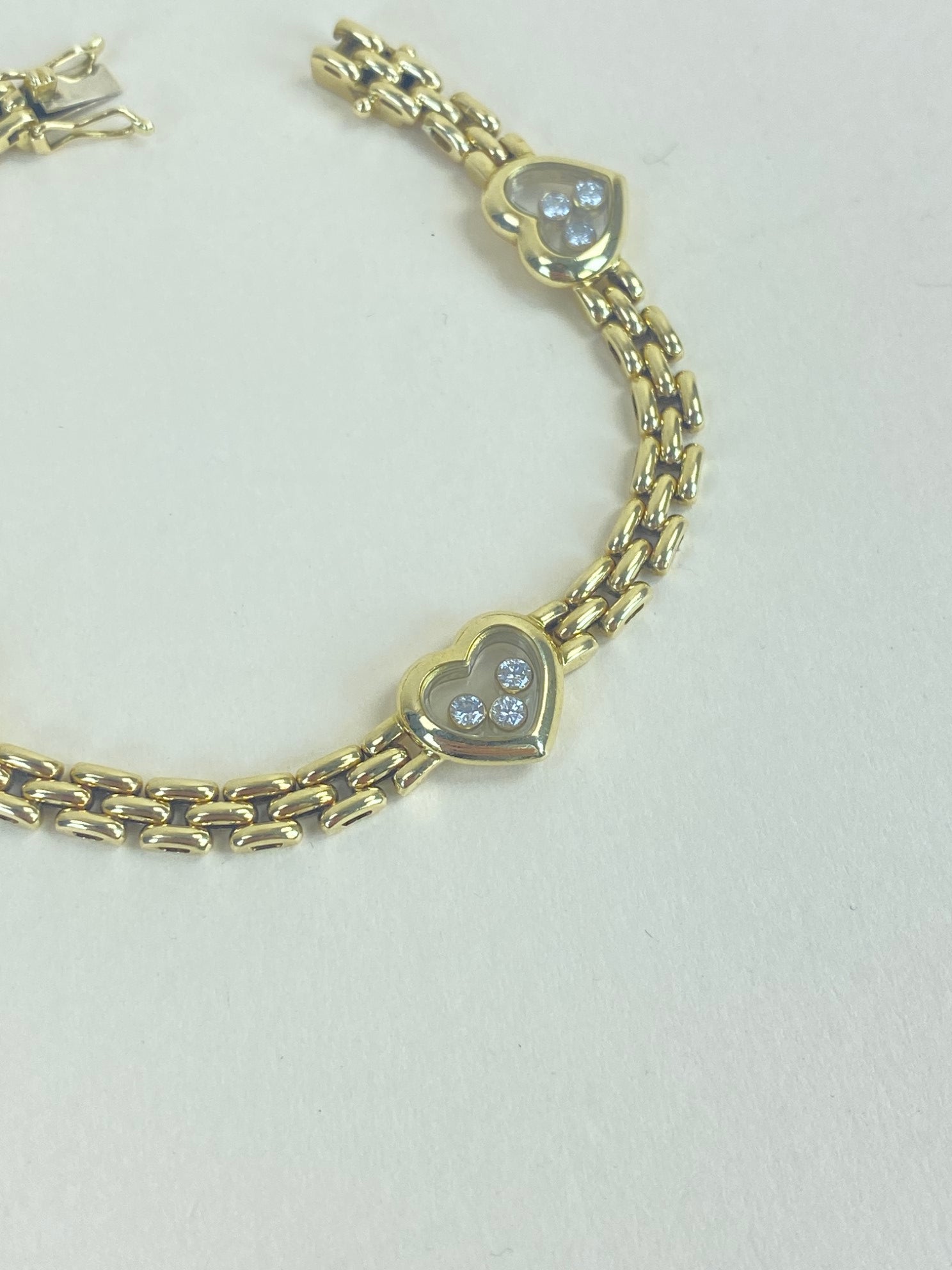 Chopard 18K Yellow Gold link 750 Diamond Happy Heart