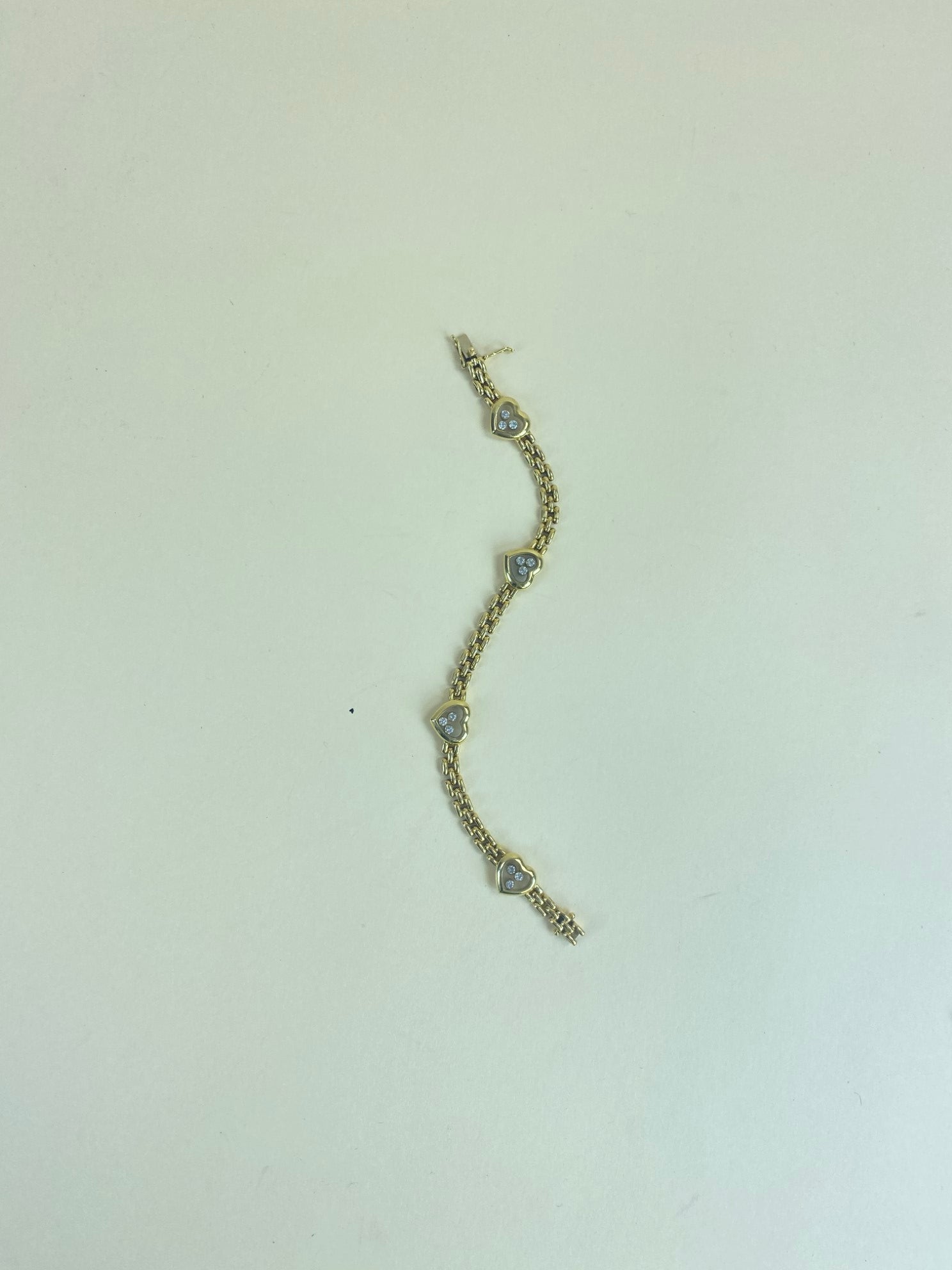 Chopard 18K Yellow Gold link 750 Diamond Happy Heart