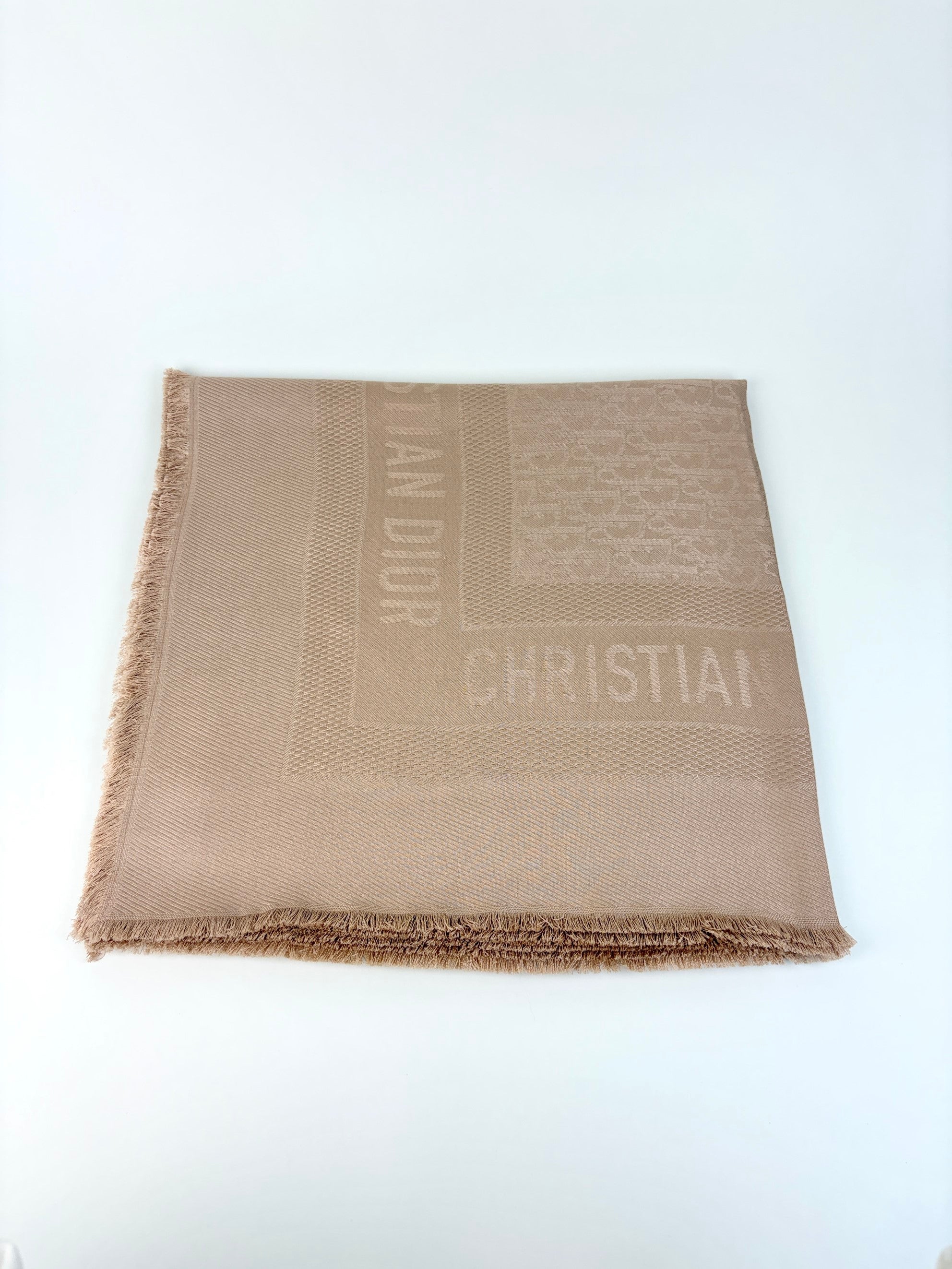 DIOR rose de vents oblique jacquard silk and wool shawl