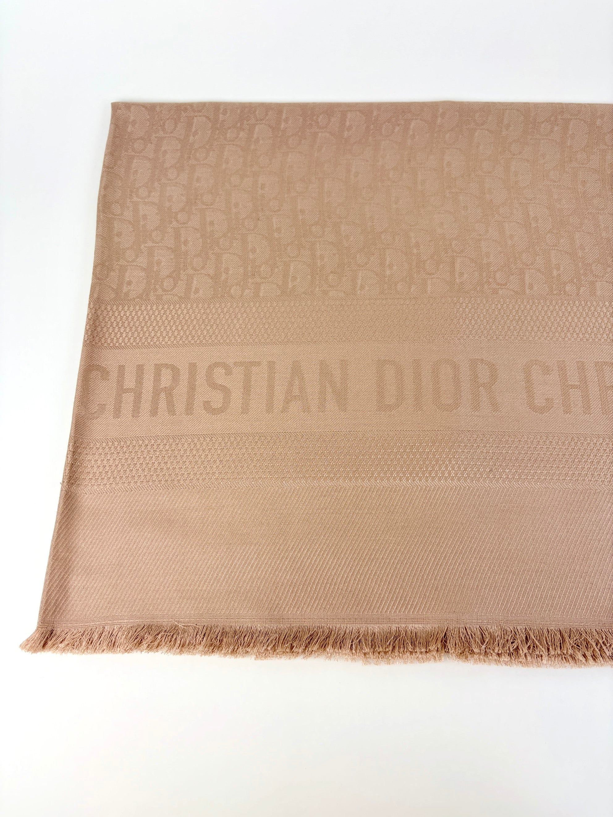 DIOR rose de vents oblique jacquard silk and wool shawl