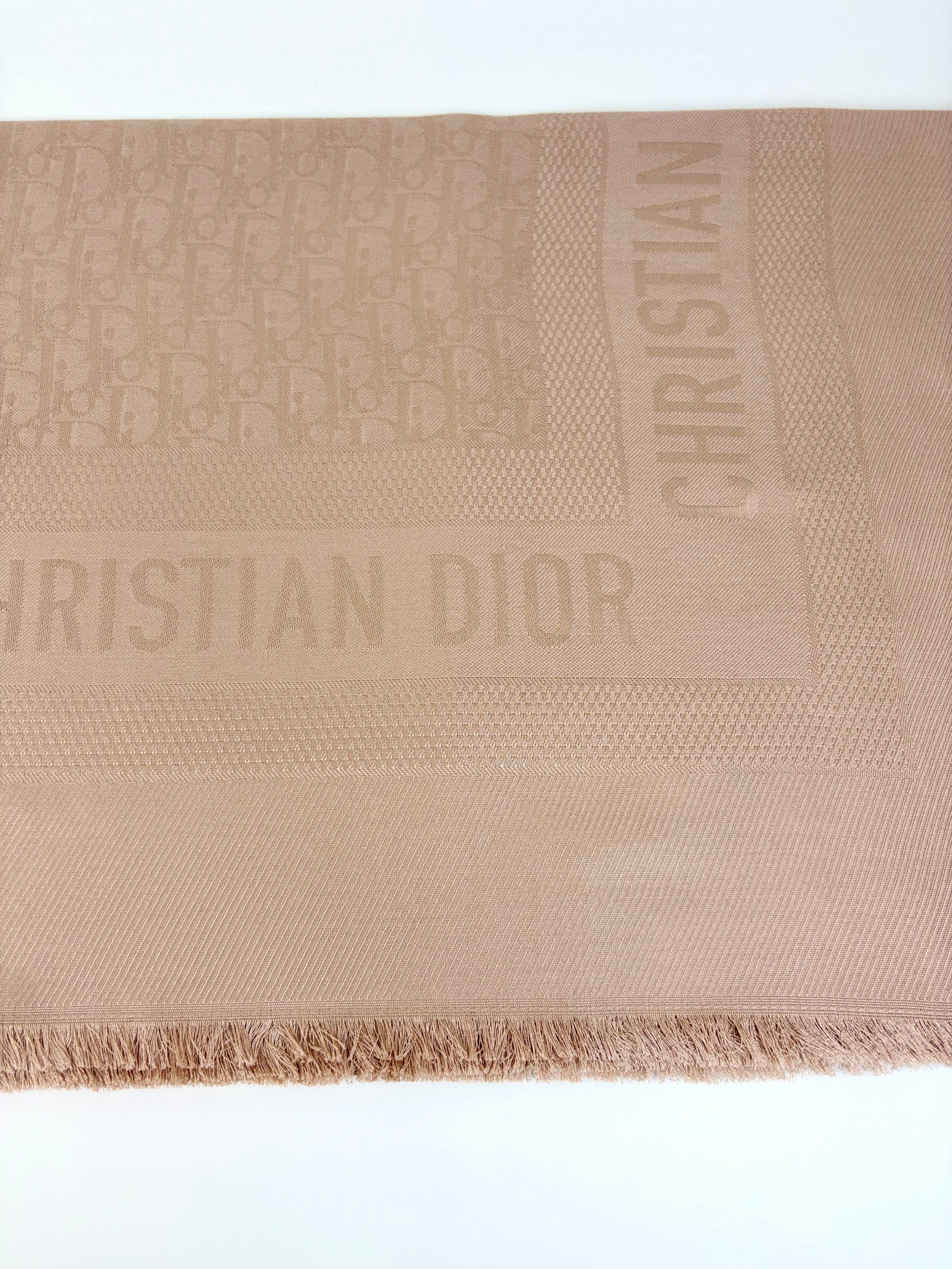 DIOR rose de vents oblique jacquard silk and wool shawl