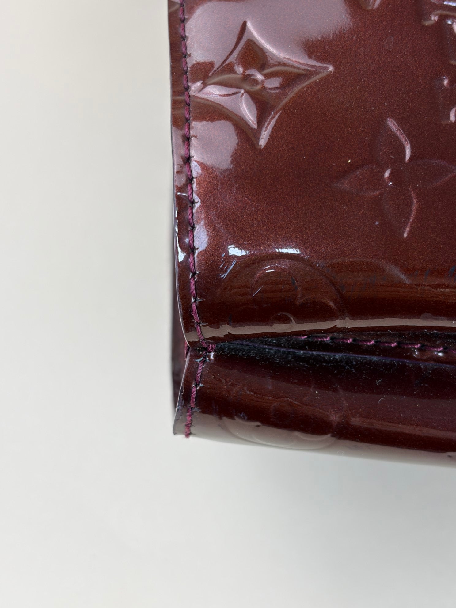 Louis Vuitton Wilshire monogram vernis burgundy GM