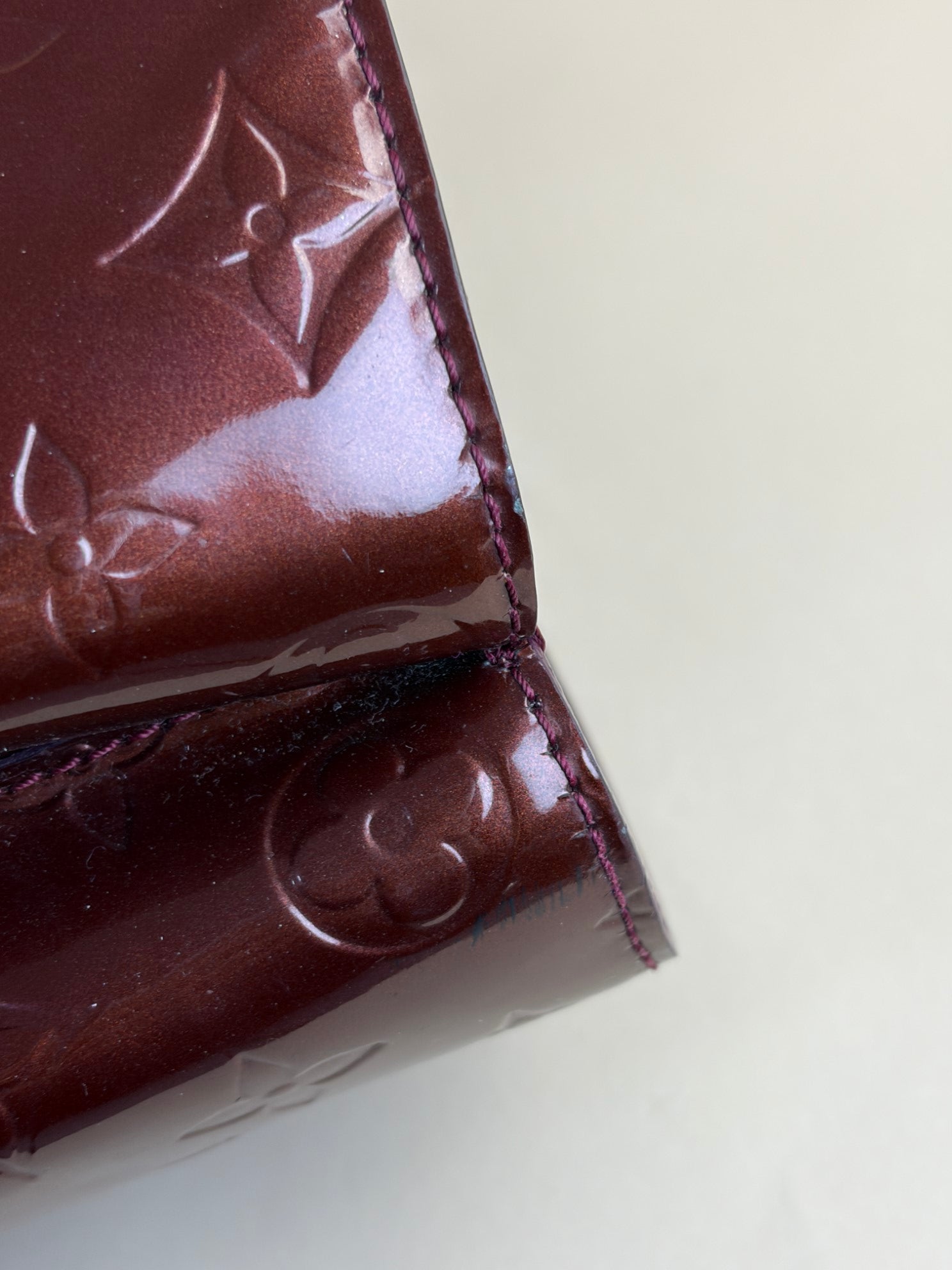 Louis Vuitton Wilshire monogram vernis burgundy GM