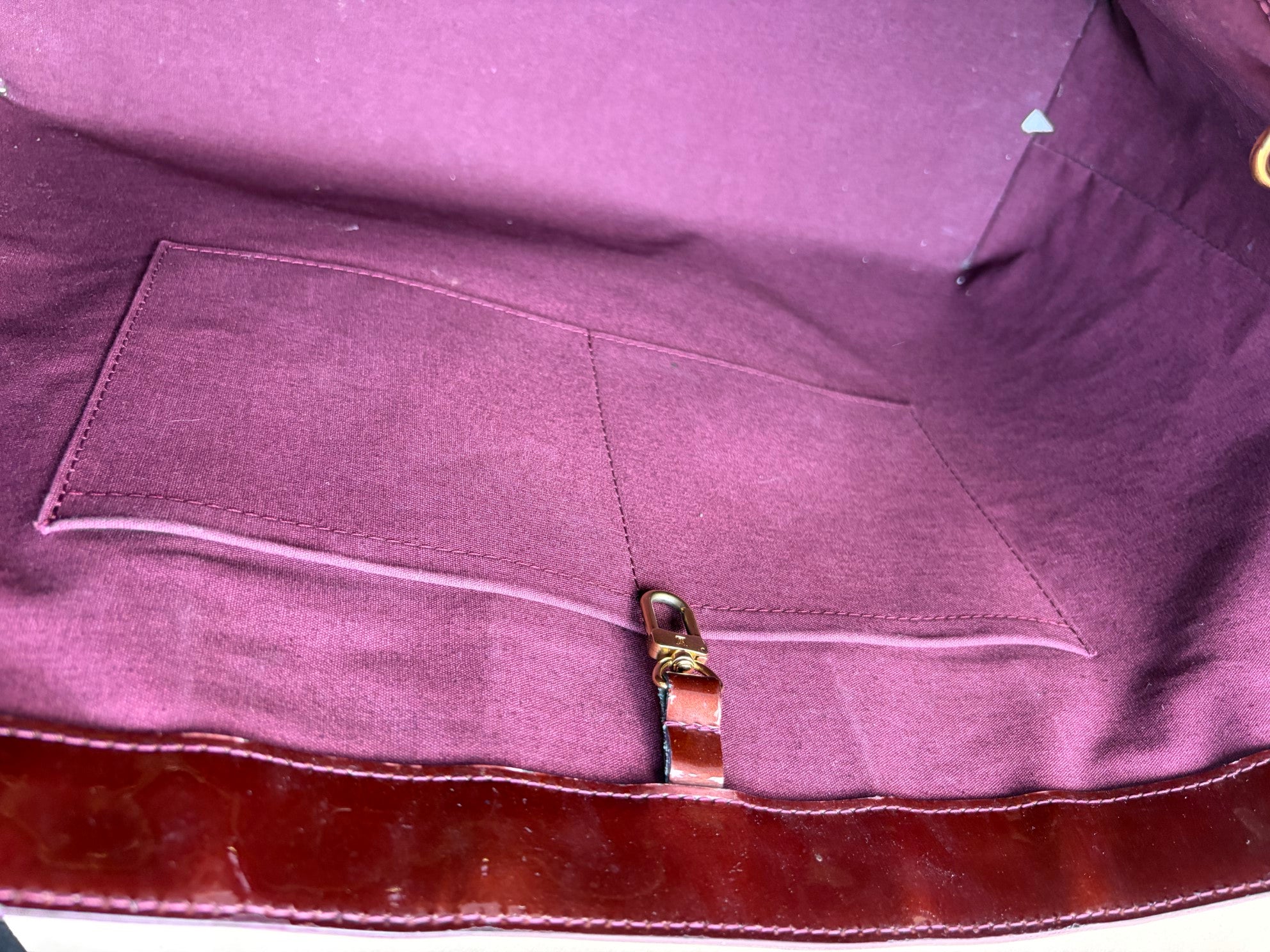 Louis Vuitton Wilshire monogram vernis burgundy GM