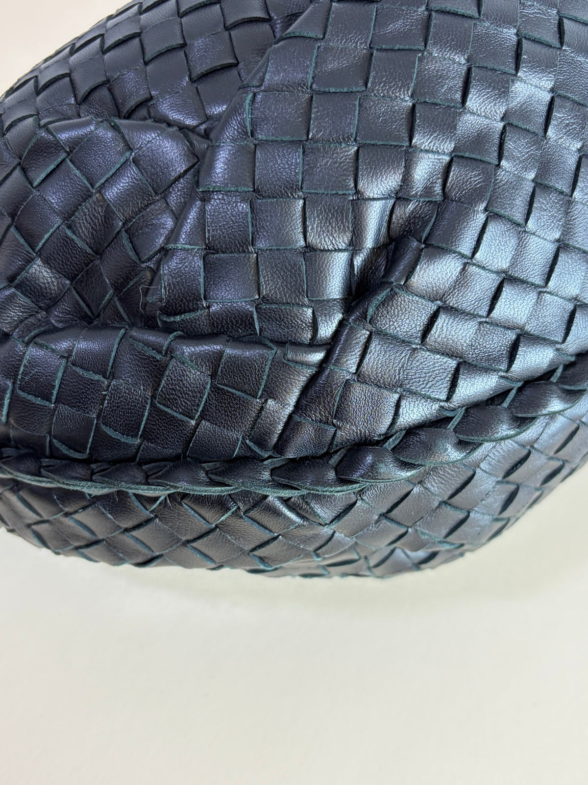 Bottega Veneta black Intrecciato woven nappa leather meduim belly veneta hobo bag
