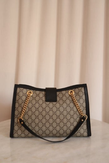 Gucci Bicolor GG Supreme Padlock Shoulder Bag