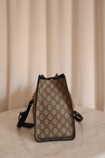 Gucci Bicolor GG Supreme Padlock Shoulder Bag