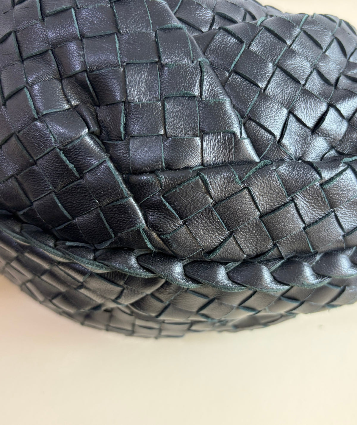 Bottega Veneta black Intrecciato woven nappa leather meduim belly veneta hobo bag
