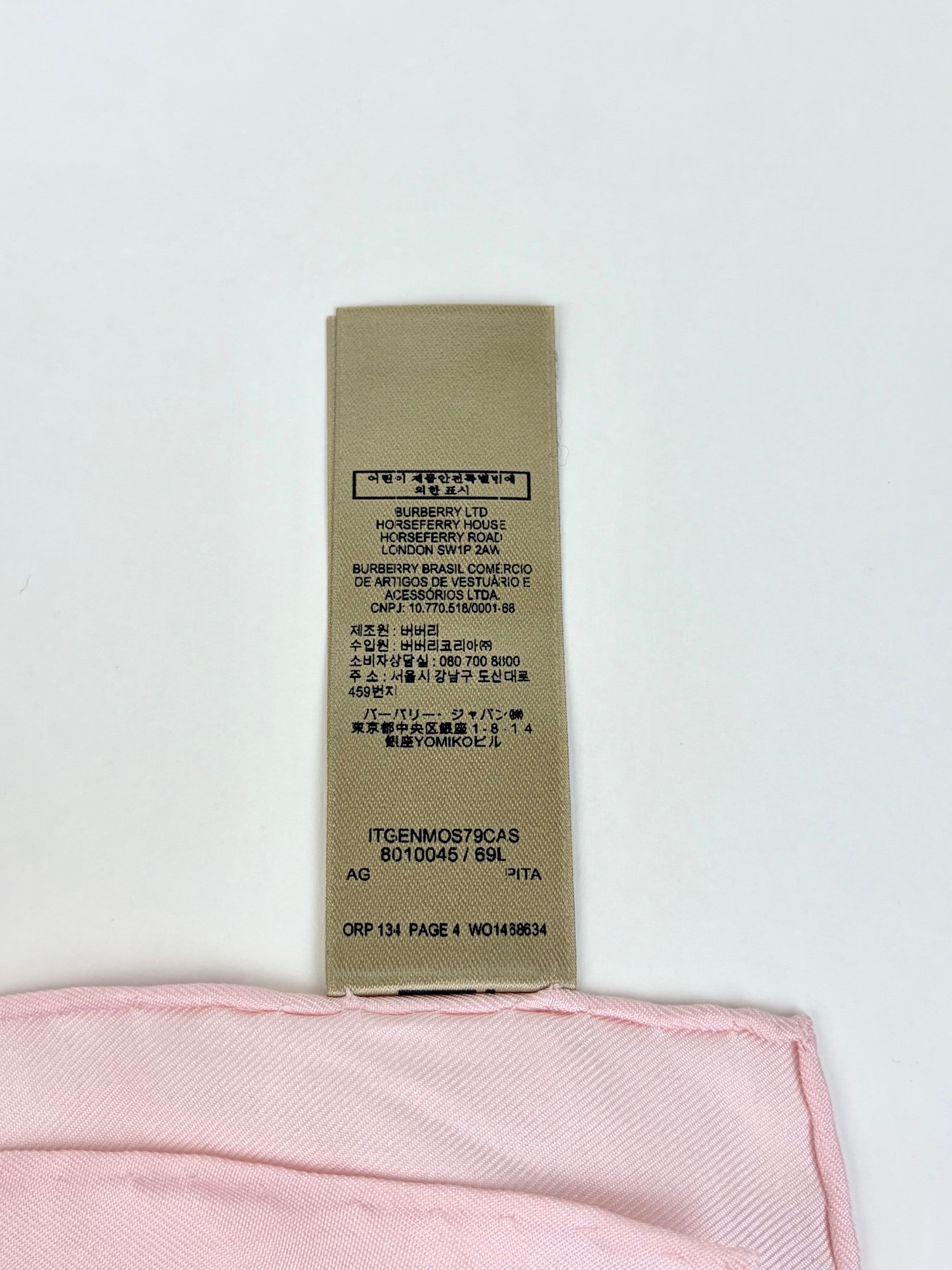 Burberry PINK/BEIGE TB MONOGRAM print silk square scarf