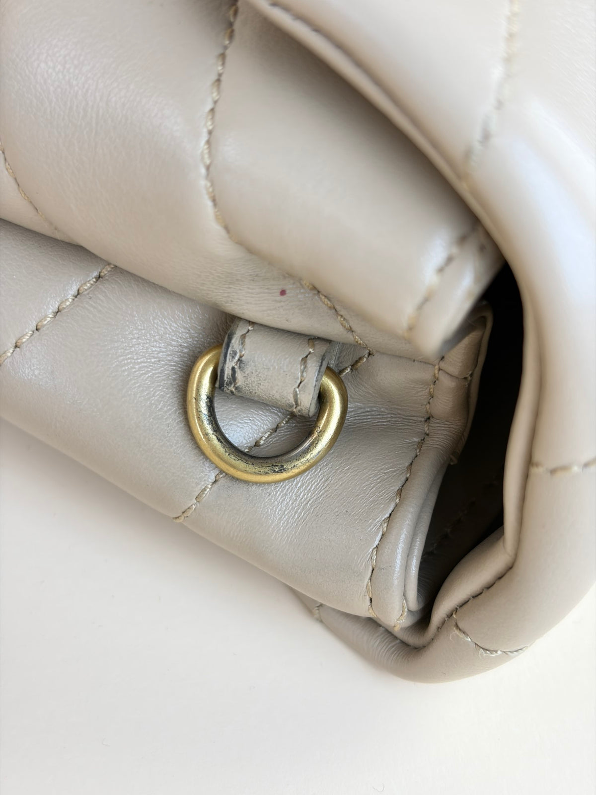 YSL dark beige quilted leather Loulou toy crossbody bag