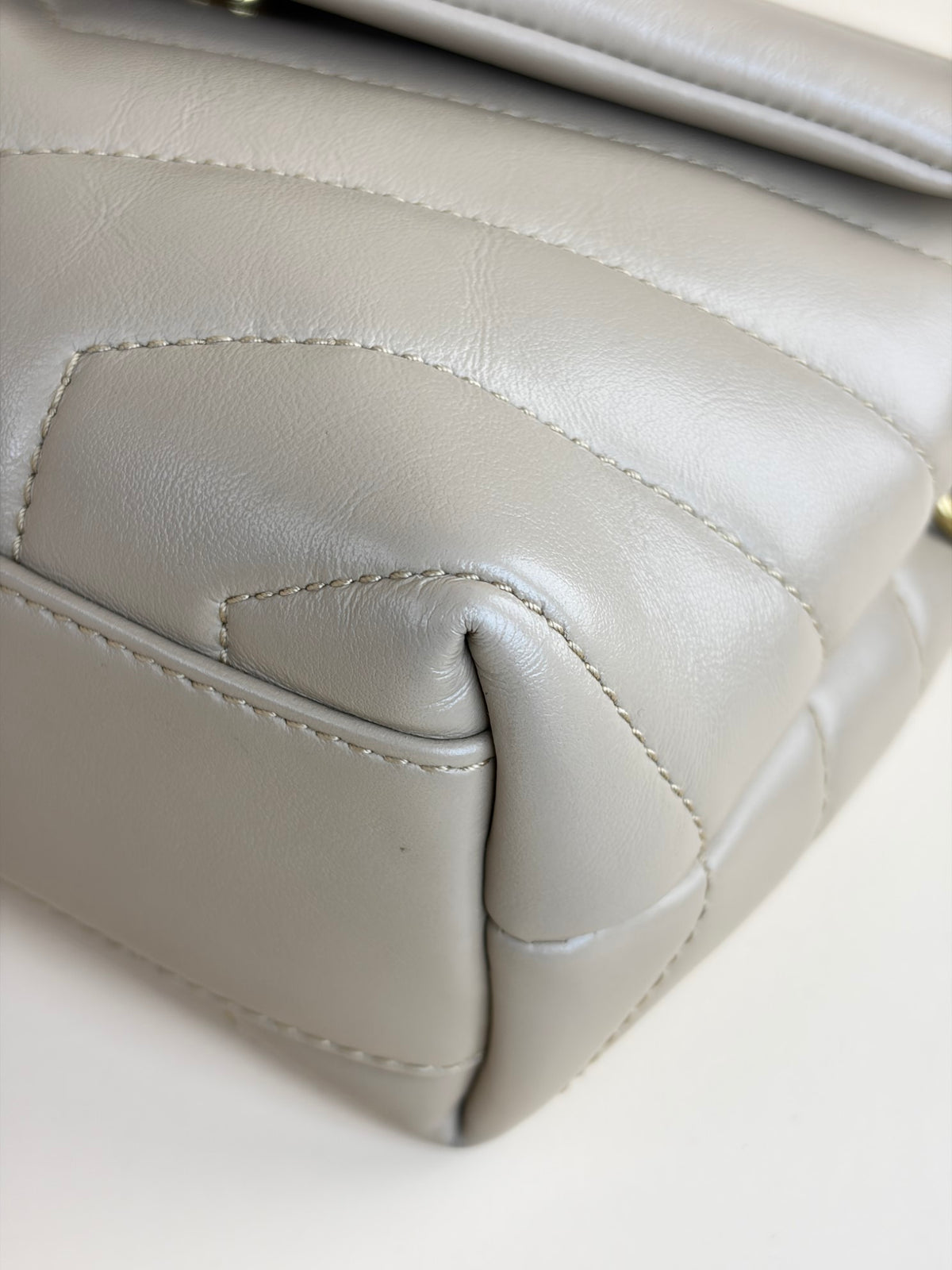 YSL dark beige quilted leather Loulou toy crossbody bag