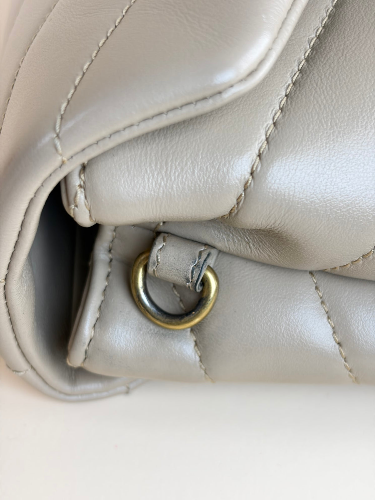 YSL dark beige quilted leather Loulou toy crossbody bag
