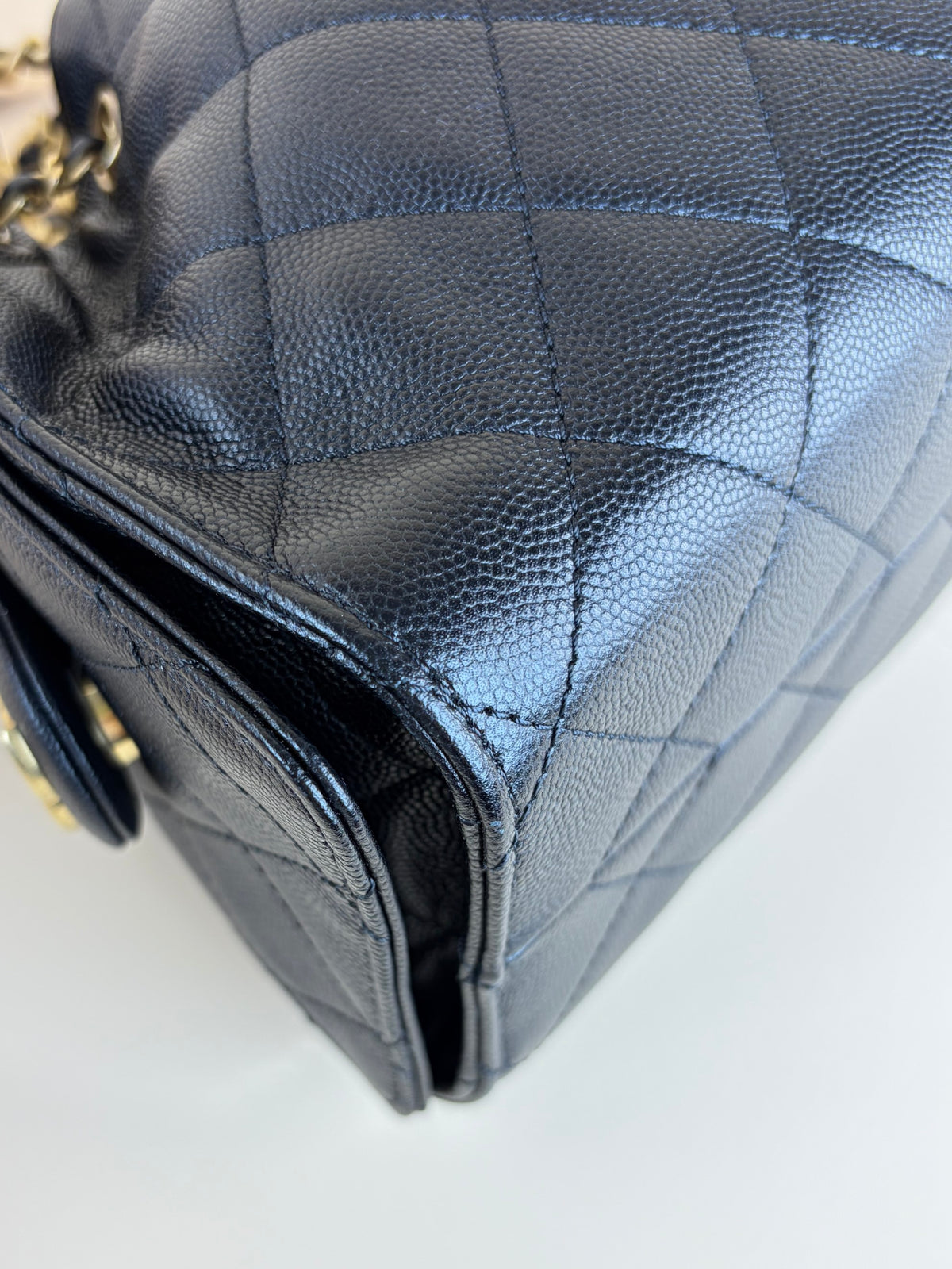 Chanel black caviar leather CC Chanel 25 Mini Handbag