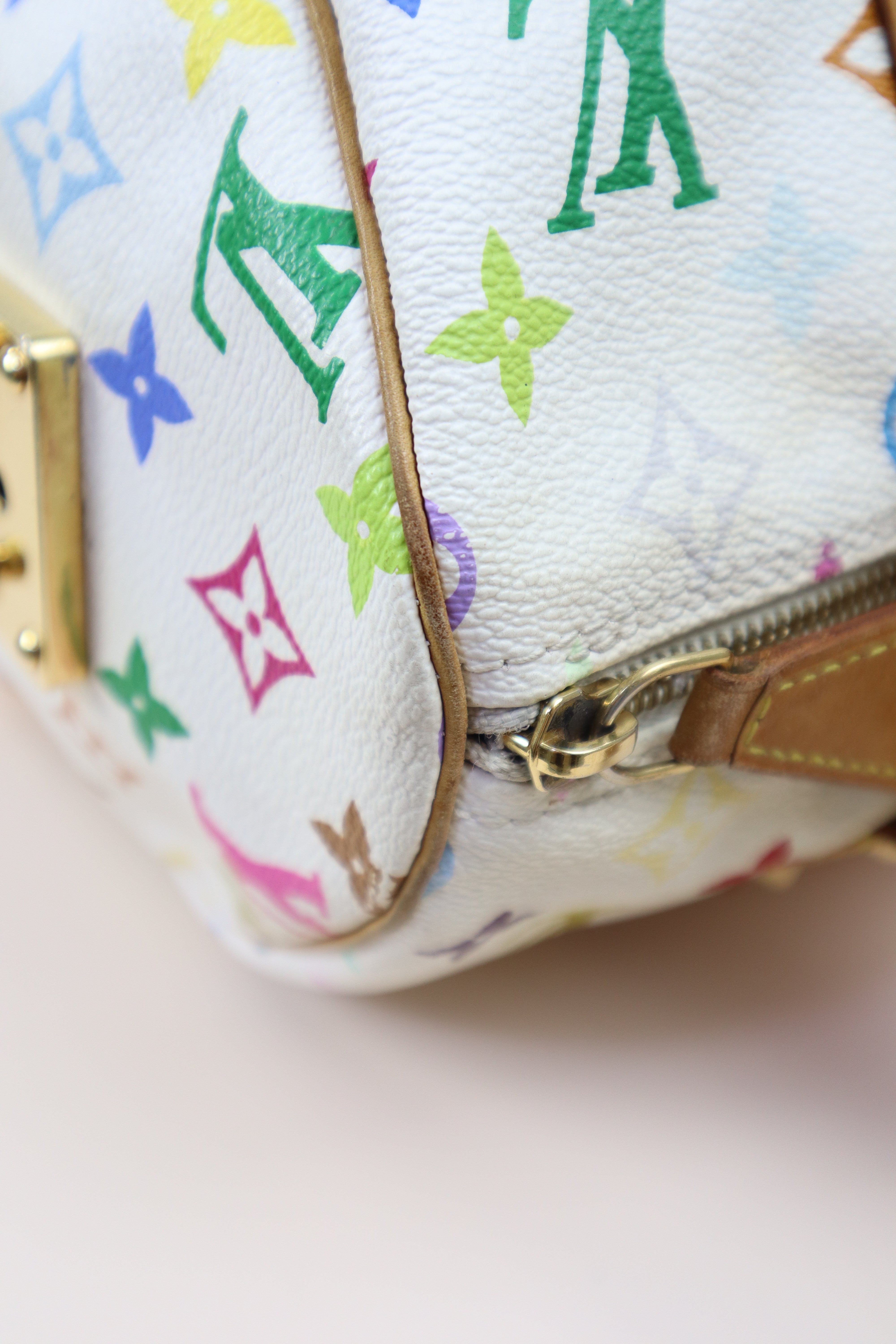 Louis Vuitton Multicolor White Monogram Speedy 30 Bag