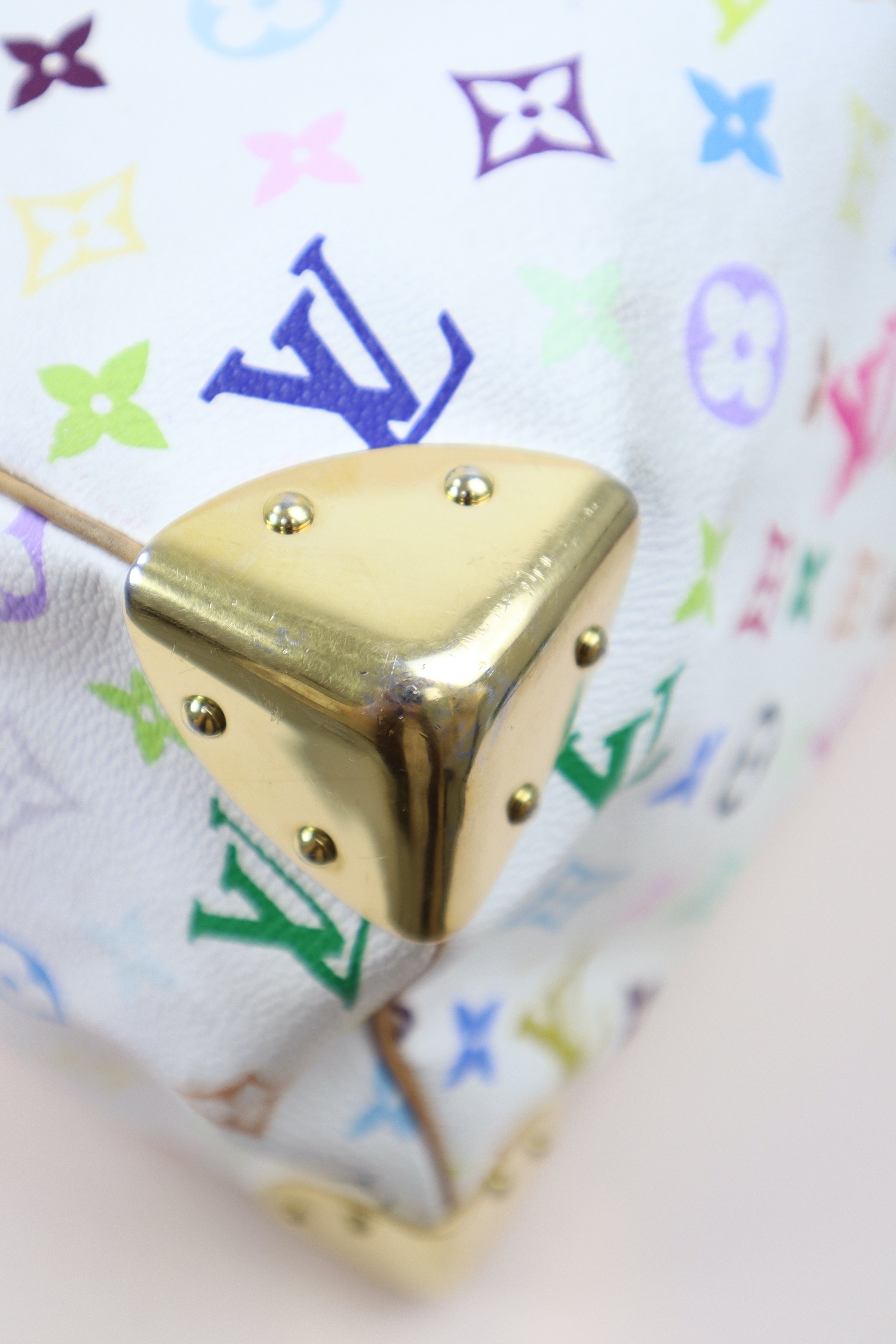Louis Vuitton Multicolor White Monogram Speedy 30 Bag