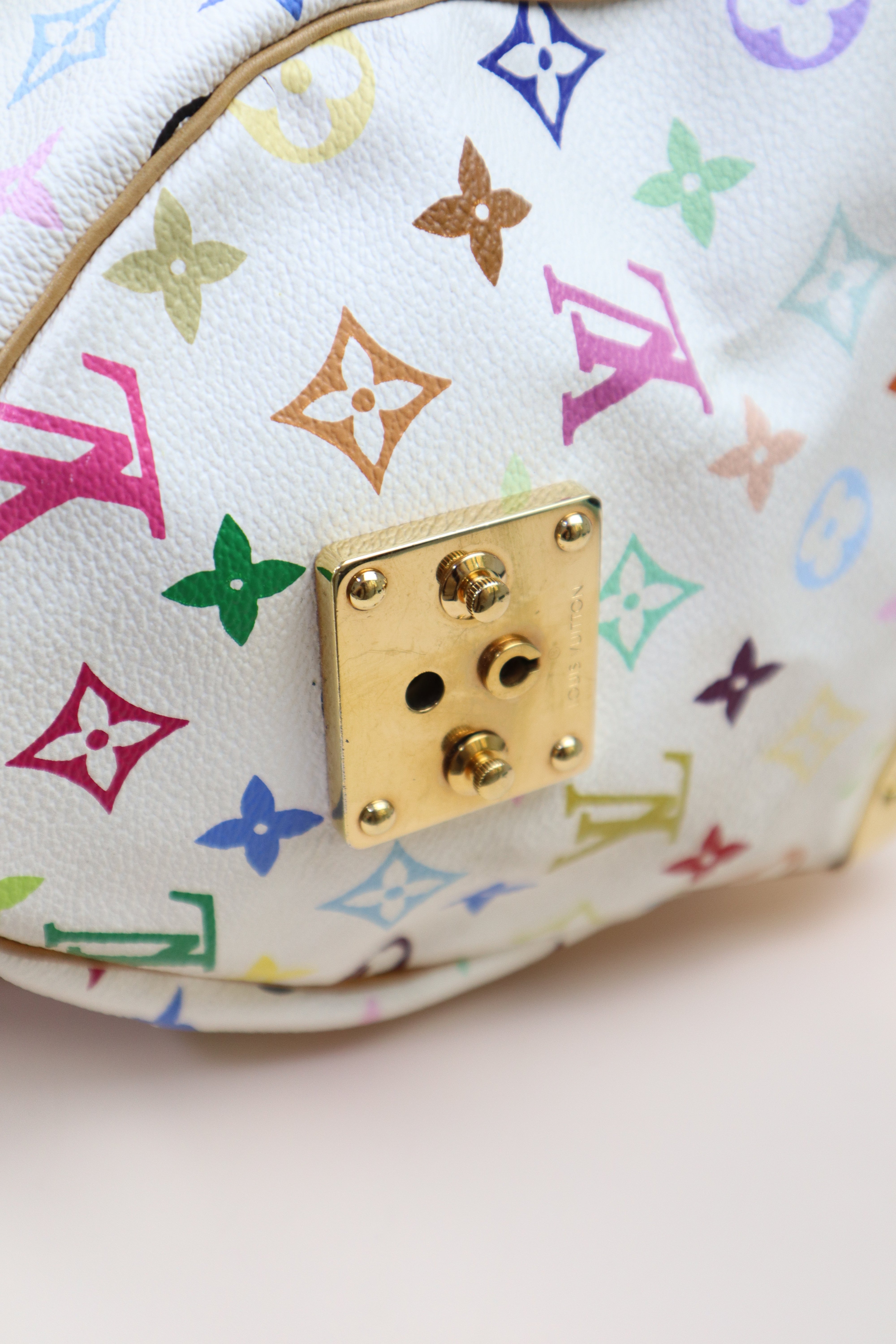 Louis Vuitton Multicolor White Monogram Speedy 30 Bag