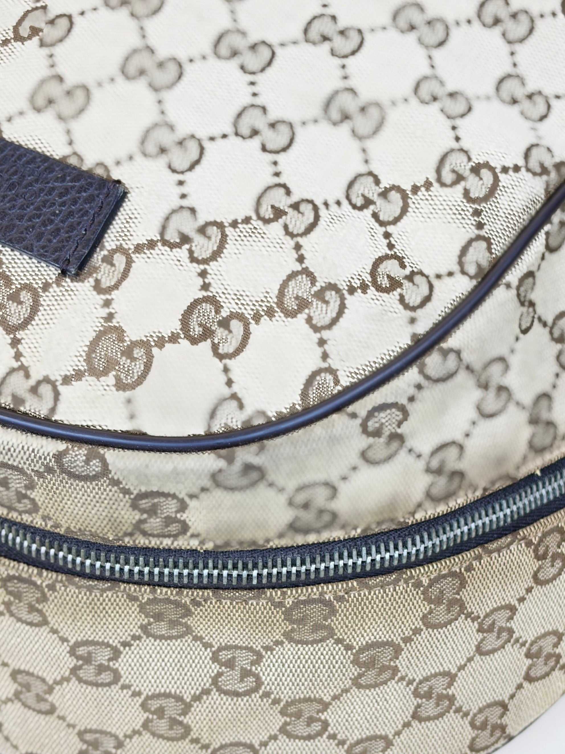Gucci Brown GG Monogram Travel Backpack Bag