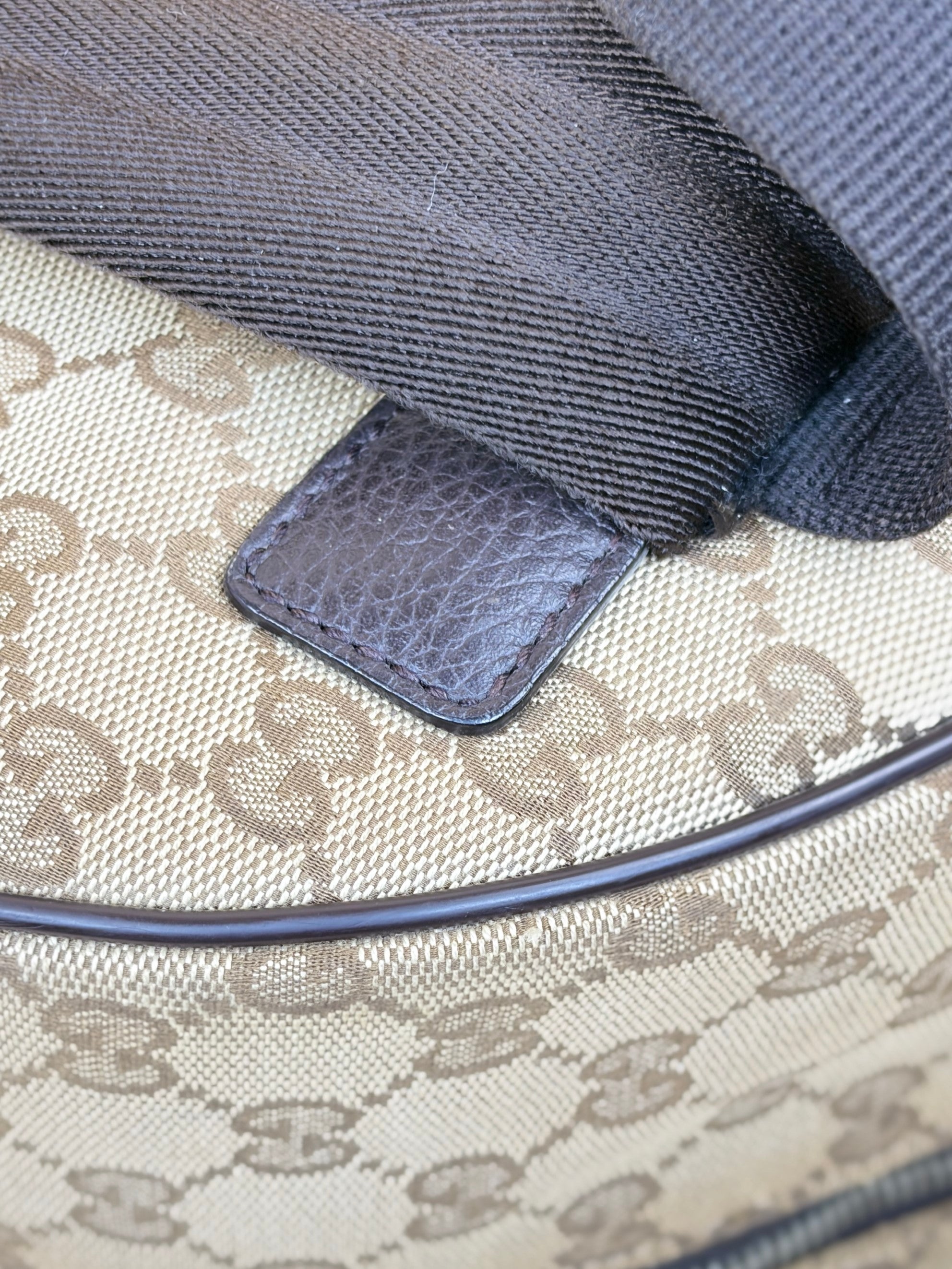 Gucci Brown GG Monogram Travel Backpack Bag