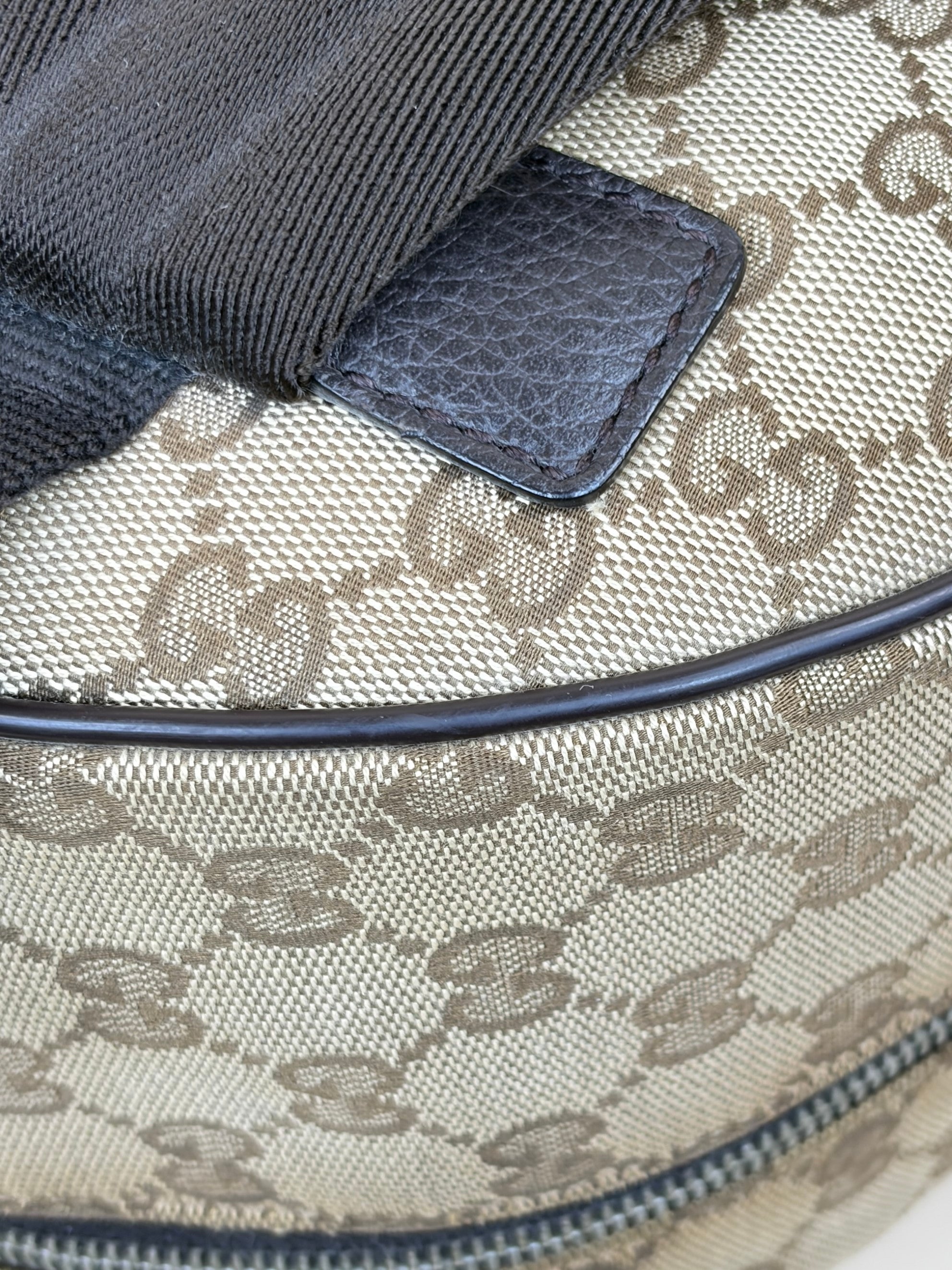 Gucci Brown GG Monogram Travel Backpack Bag