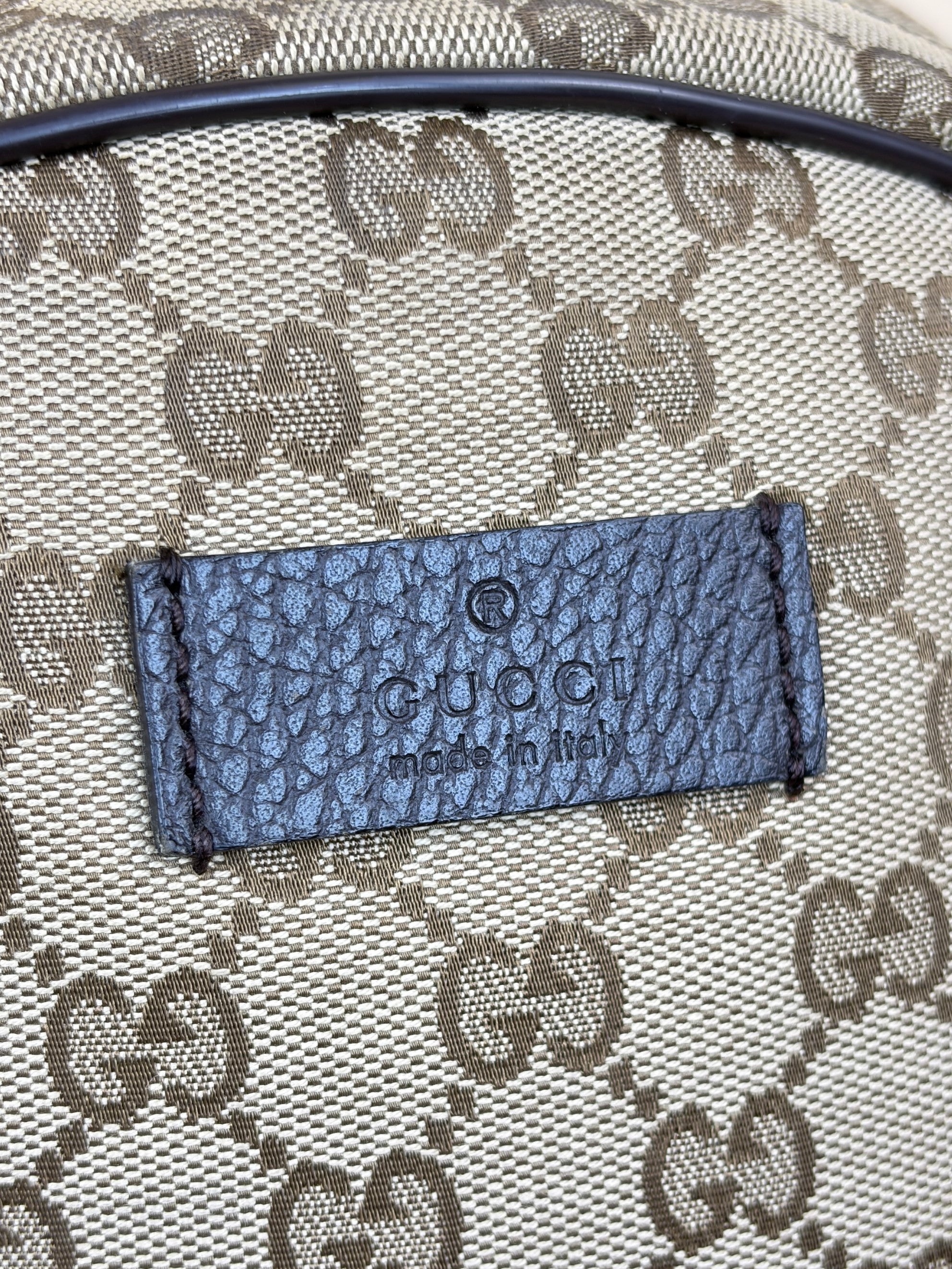 Gucci Brown GG Monogram Travel Backpack Bag