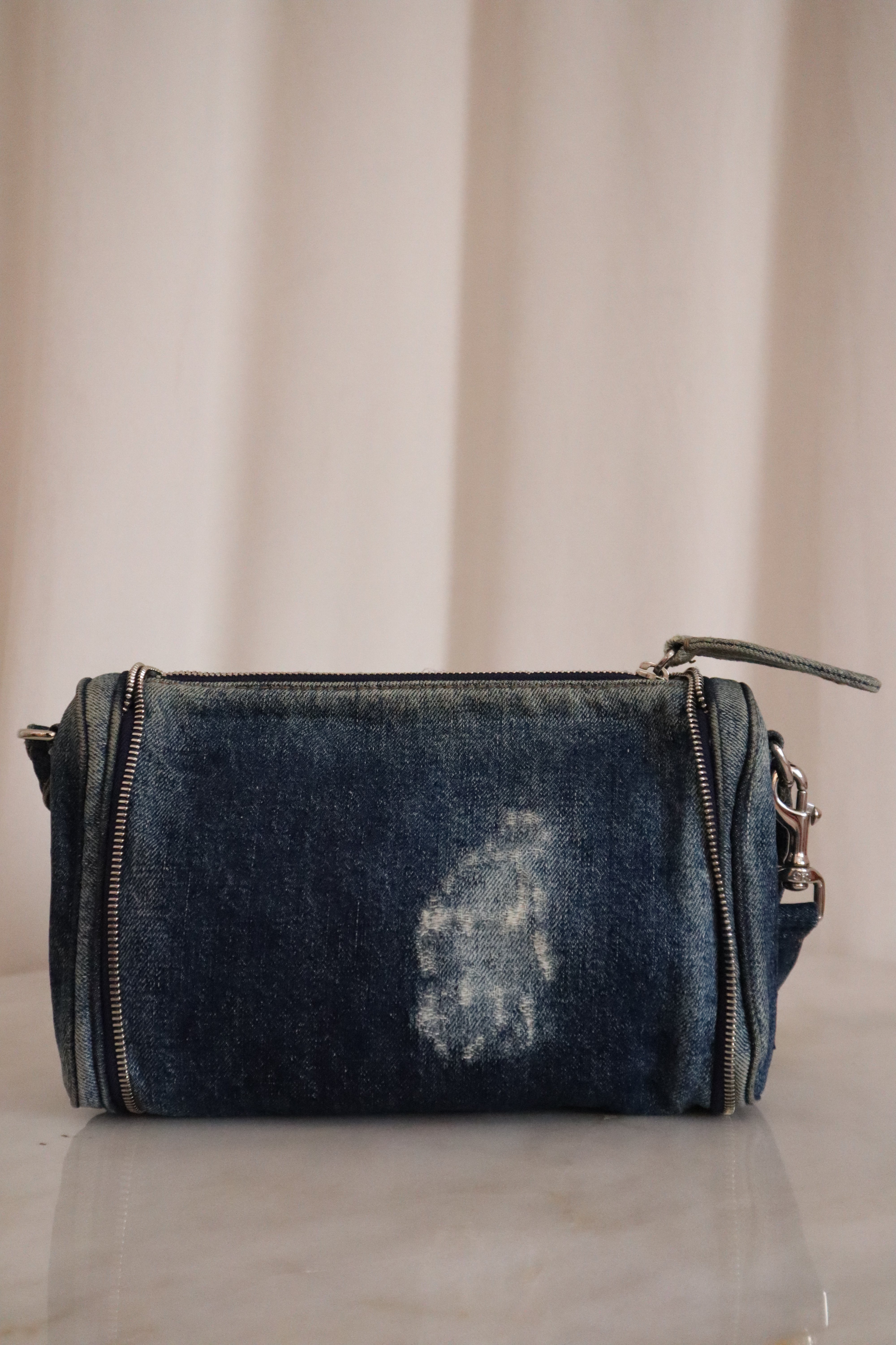 Dolce & Gabbana Blue Denim Zippy Bag