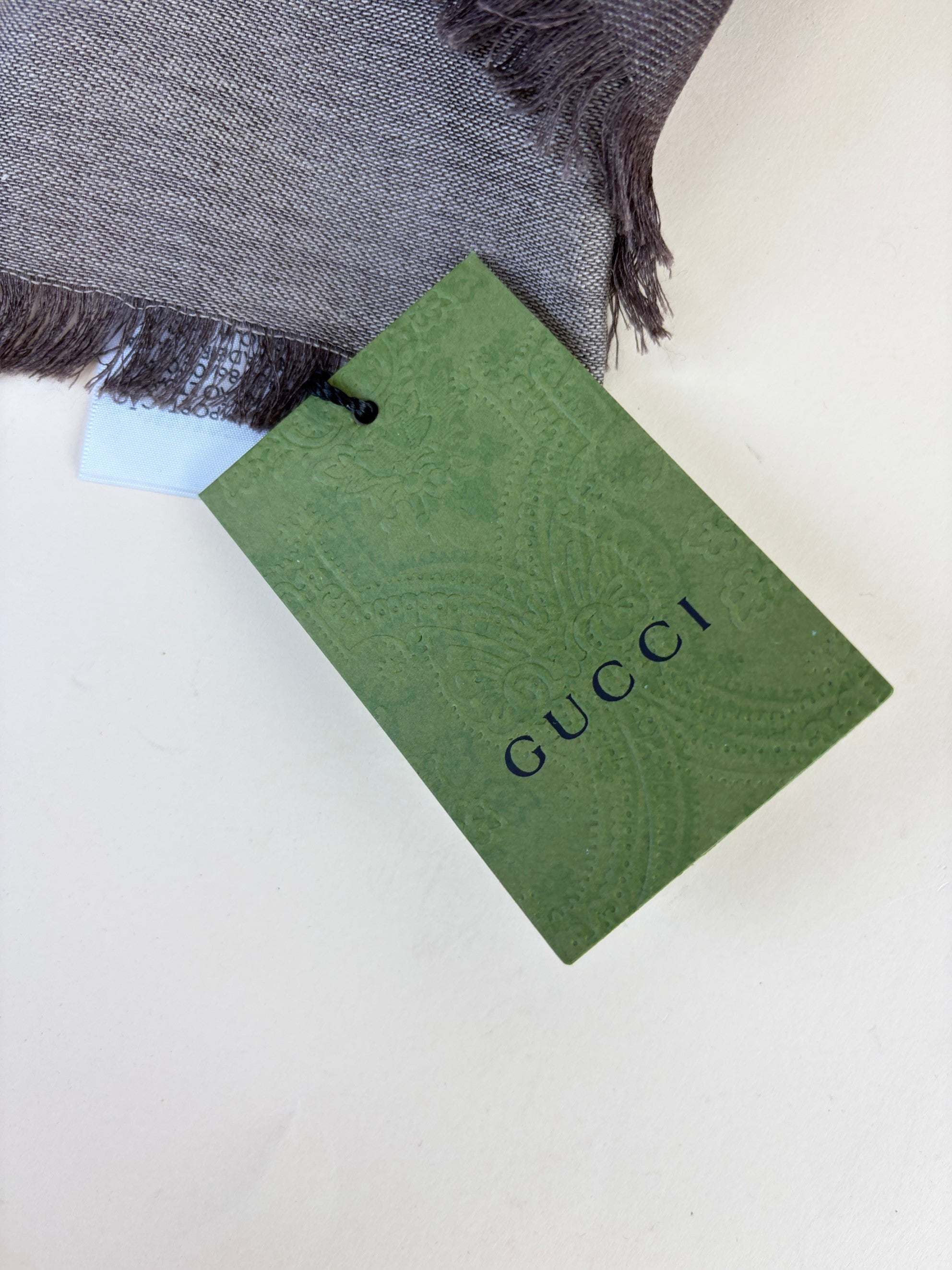 Gucci Brown GG Monogram Silk Scarf