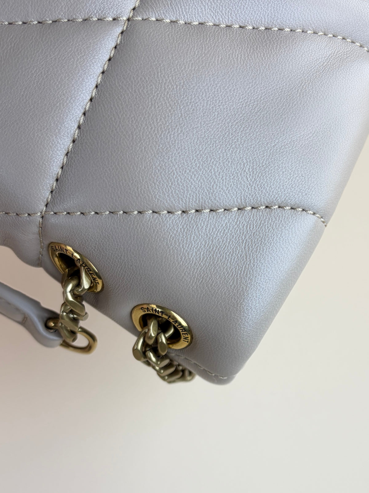 YSL beige lambskin Loulou buffer toy