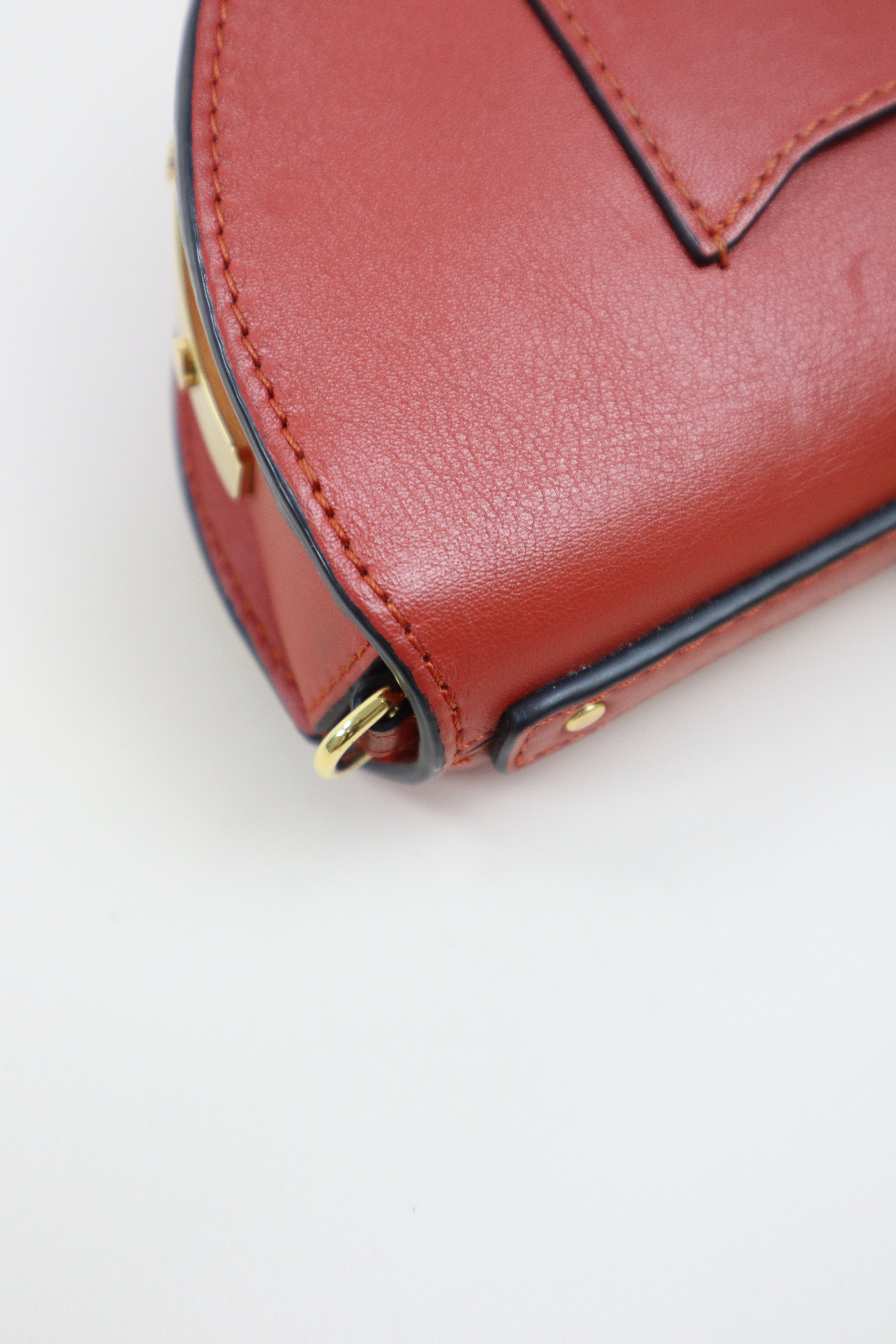 Chloe Red Small Quilted Studded Nile Bracelet Bag