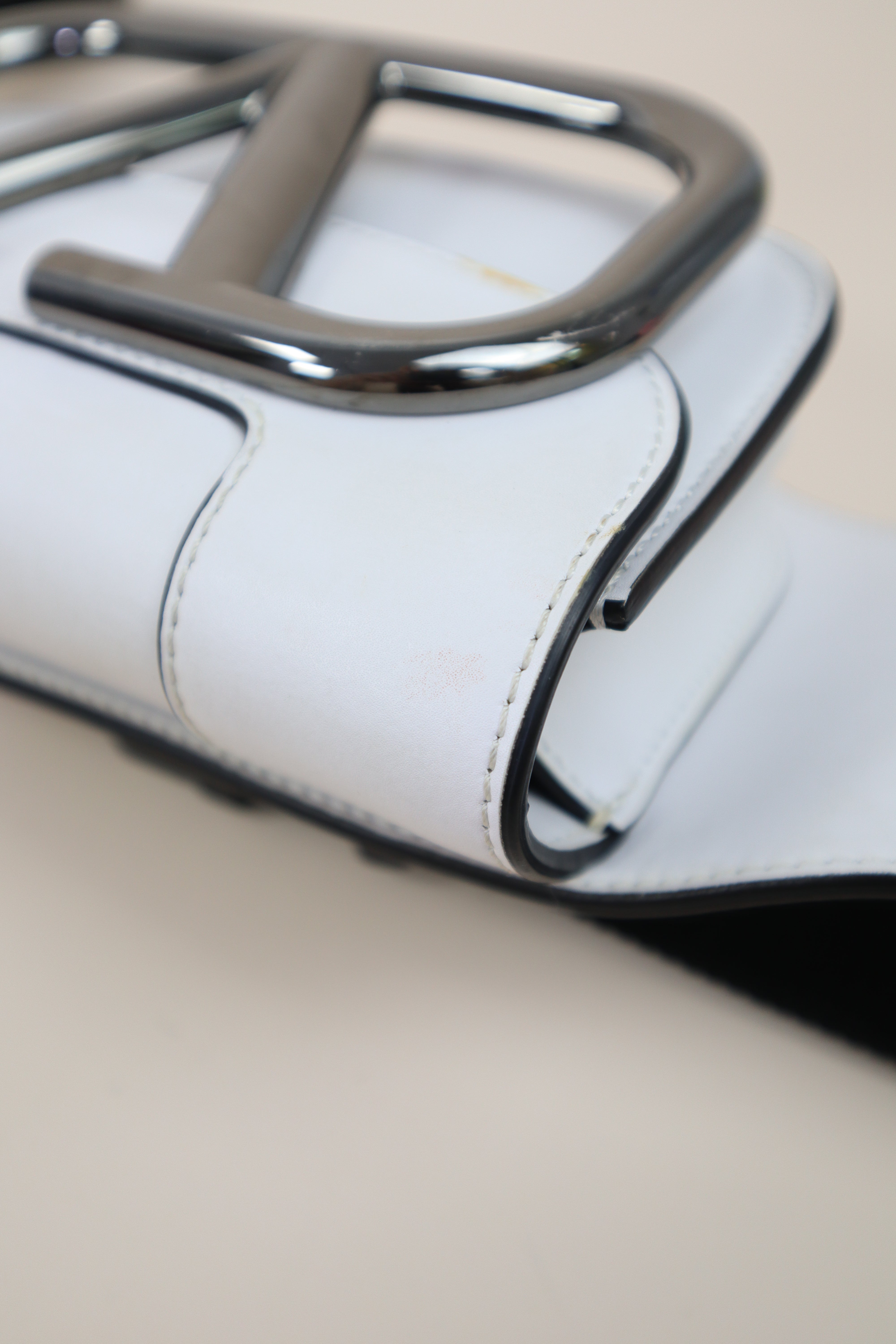 Valentino White Super V Logo Belt Bag