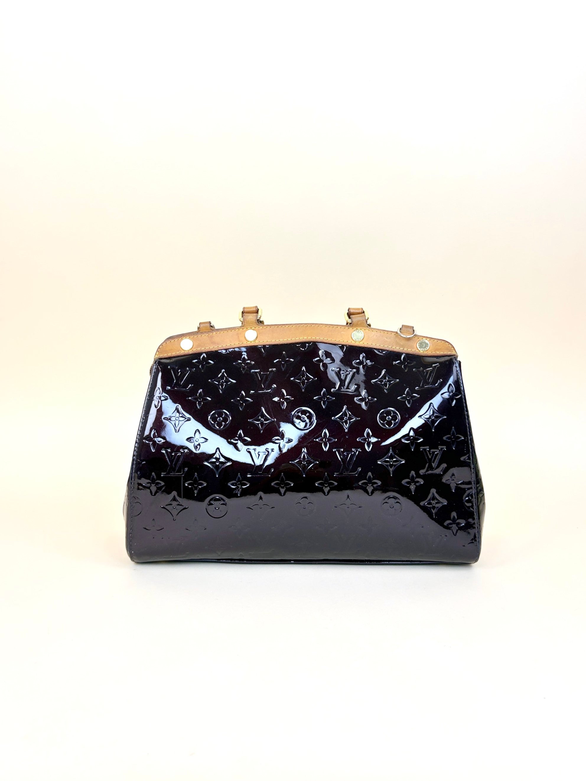 Louis Vuitton Amarante Monogram Vernis Brea MM Tote Bag with Strap