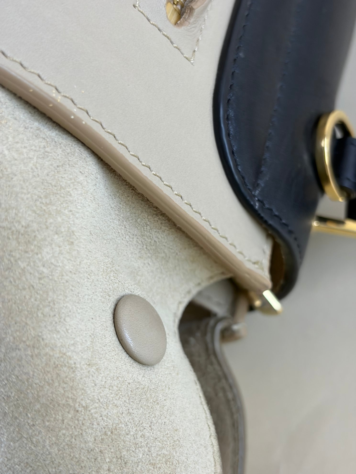 Celine Bicolor Trapeze Medium Bag with Strap