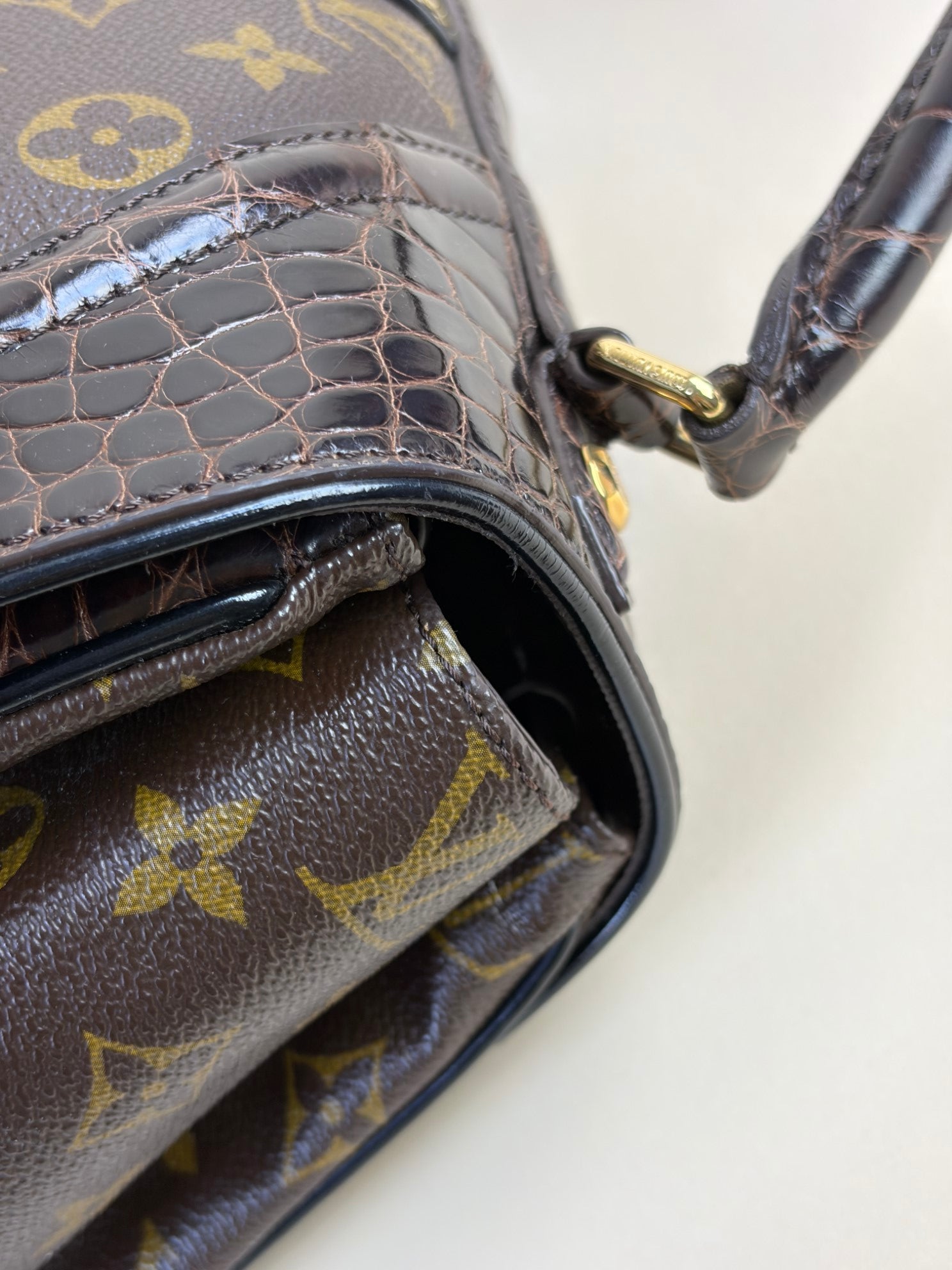 Louis Vuitton Monogram Issime Alligator and Python Bowling Limited Edition Tote Bag
