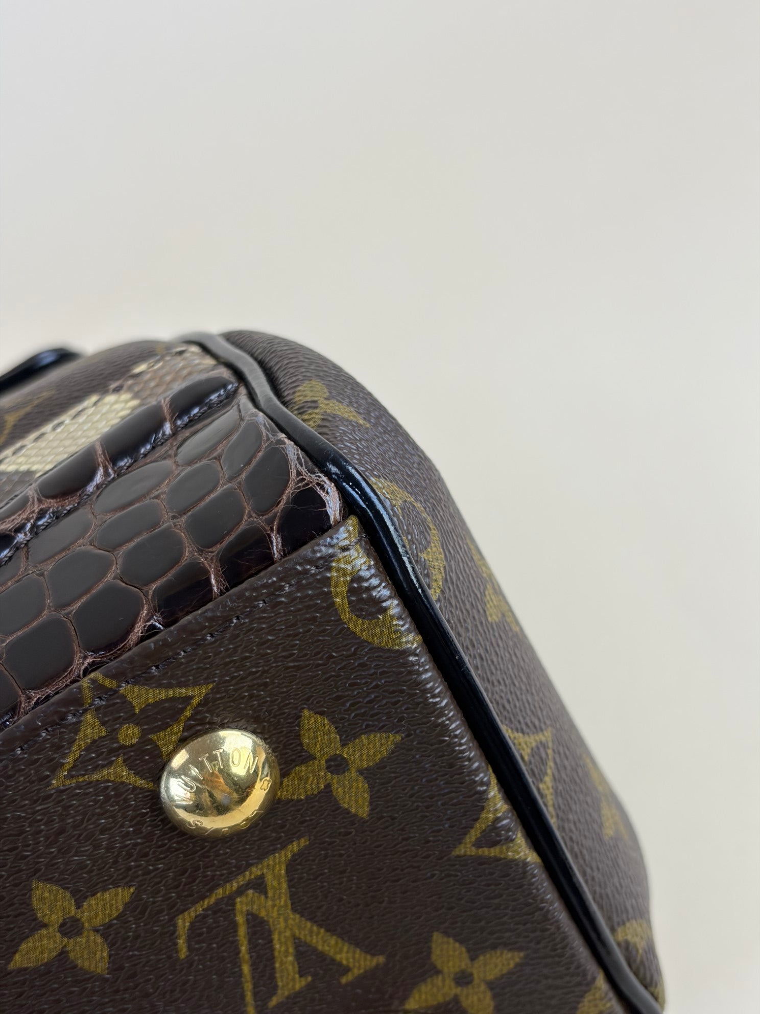 Louis Vuitton Monogram Issime Alligator and Python Bowling Limited Edition Tote Bag